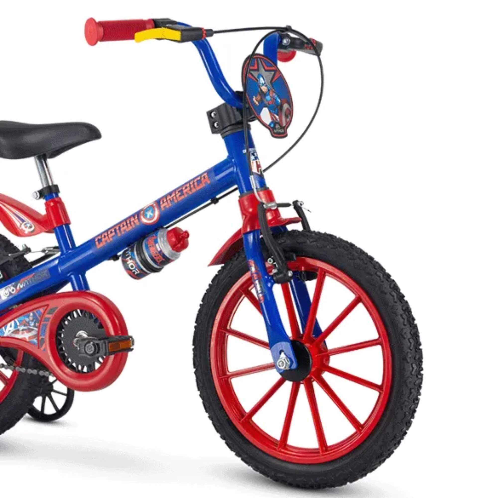 Bicicleta Infantil Aro 16" Capitão América Marvel Rodinhas Nathor - 101250160012
