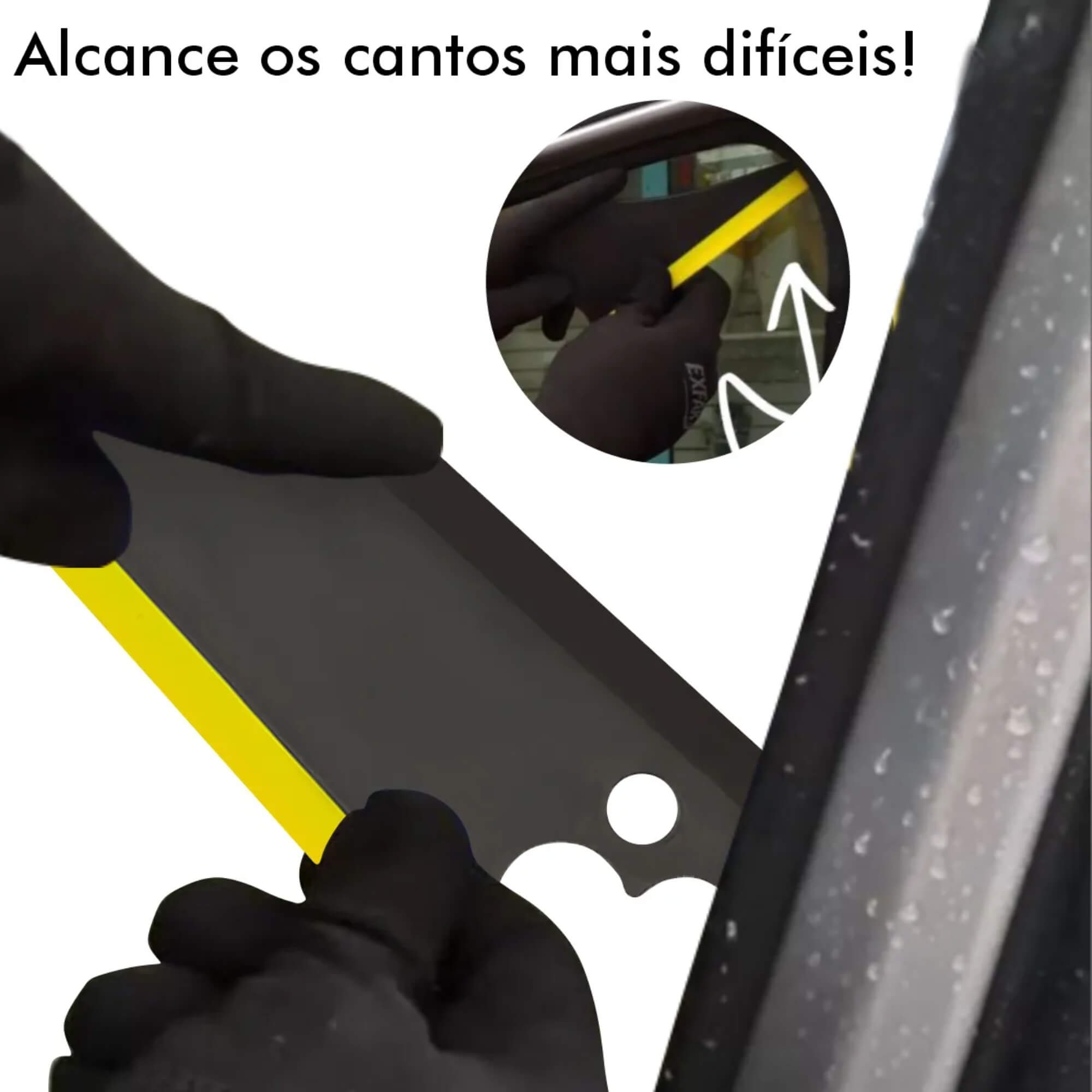 Espátula Batman Preta Borracha Amarela para Aplicação de Insulfilm Expex - EXFER-054