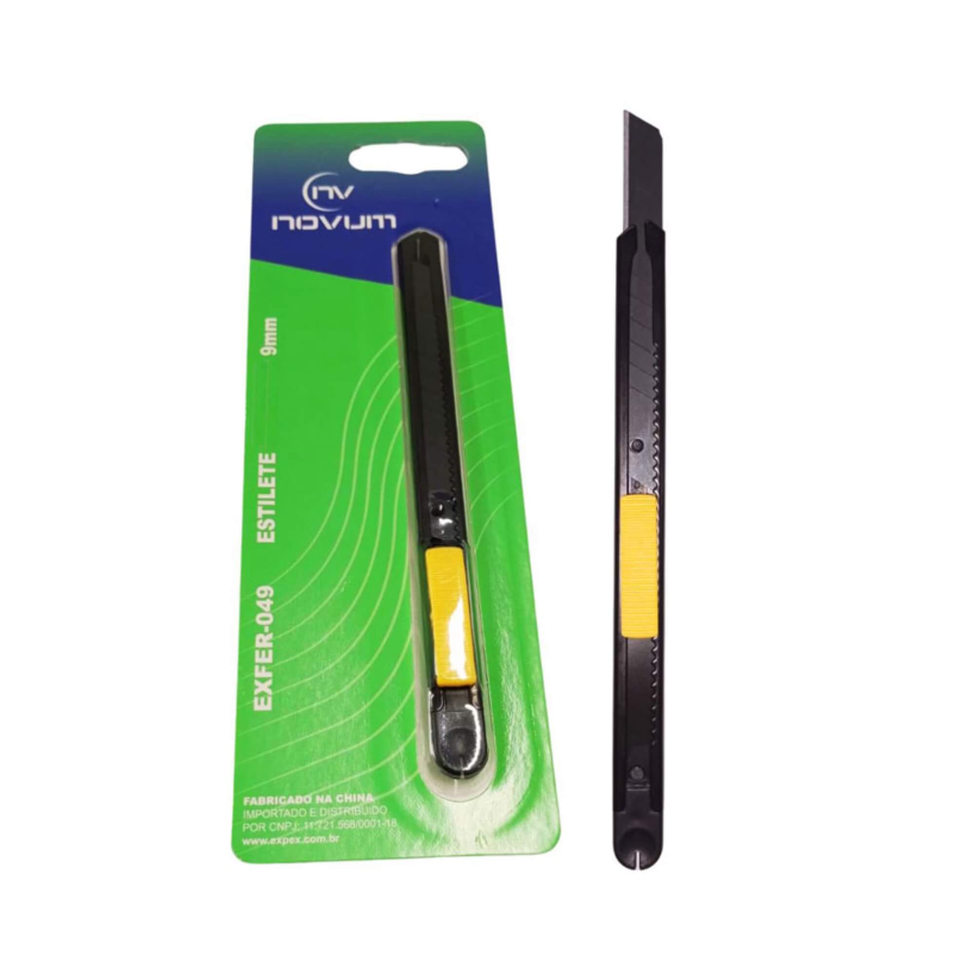 Estilete Plástico Multiuso Lâmina Metal Novum 9mm Expex - EXFER-049