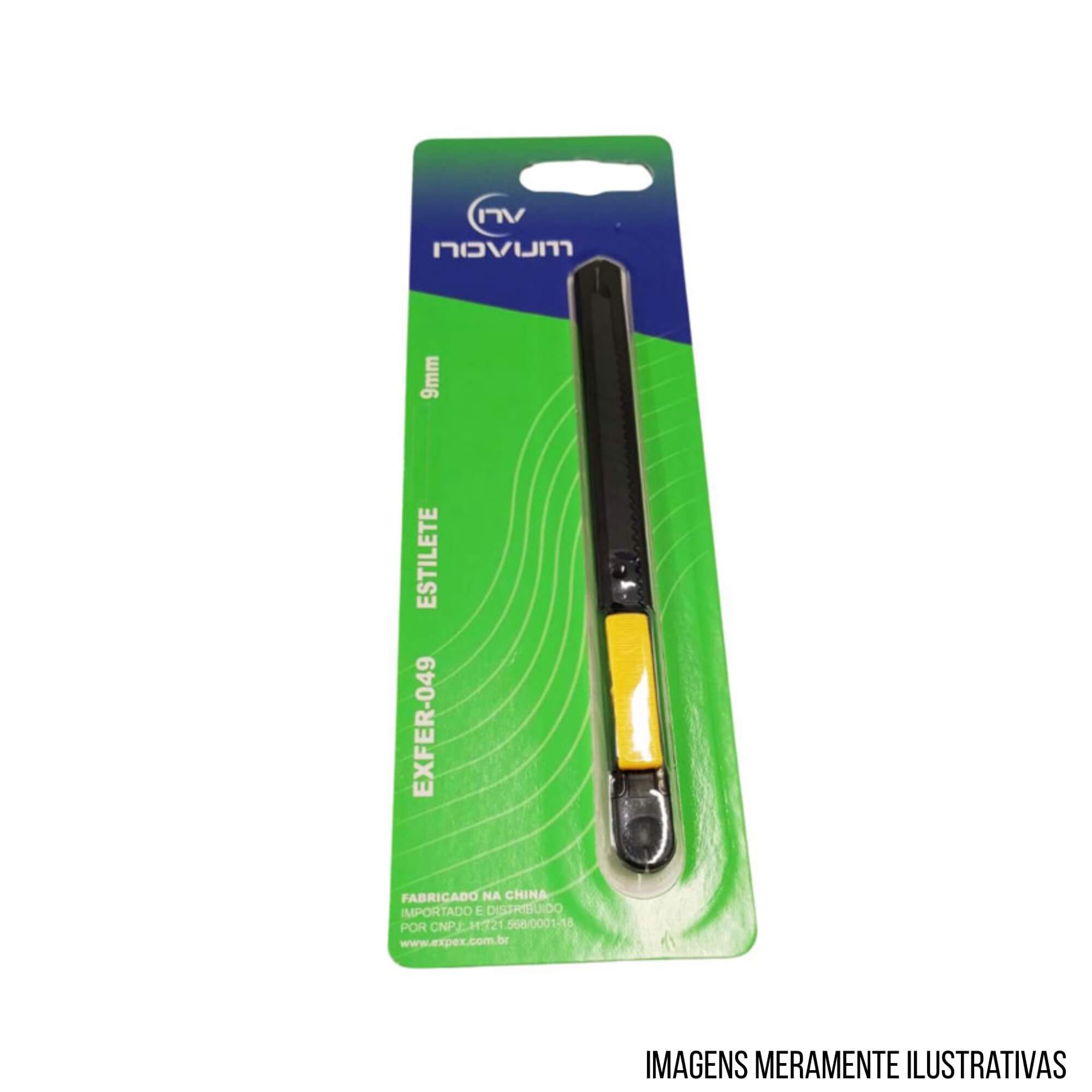 Estilete Plástico Multiuso Lâmina Metal Novum 9mm Expex - EXFER-049