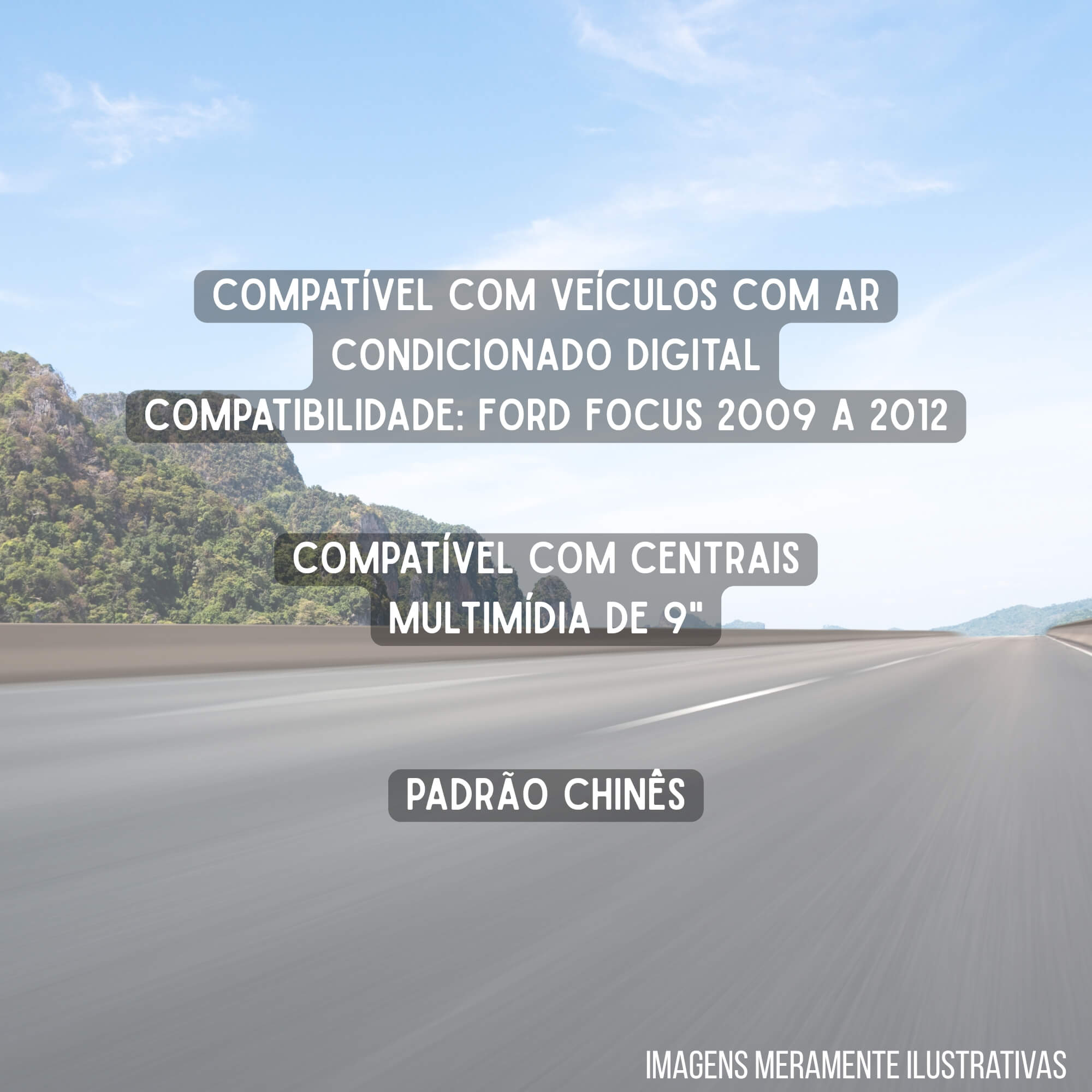 Moldura 9" Cor Prata Ar Digital Painel Automotivo Ford Focus 2009 a 2012 Expex - EPX9FD013