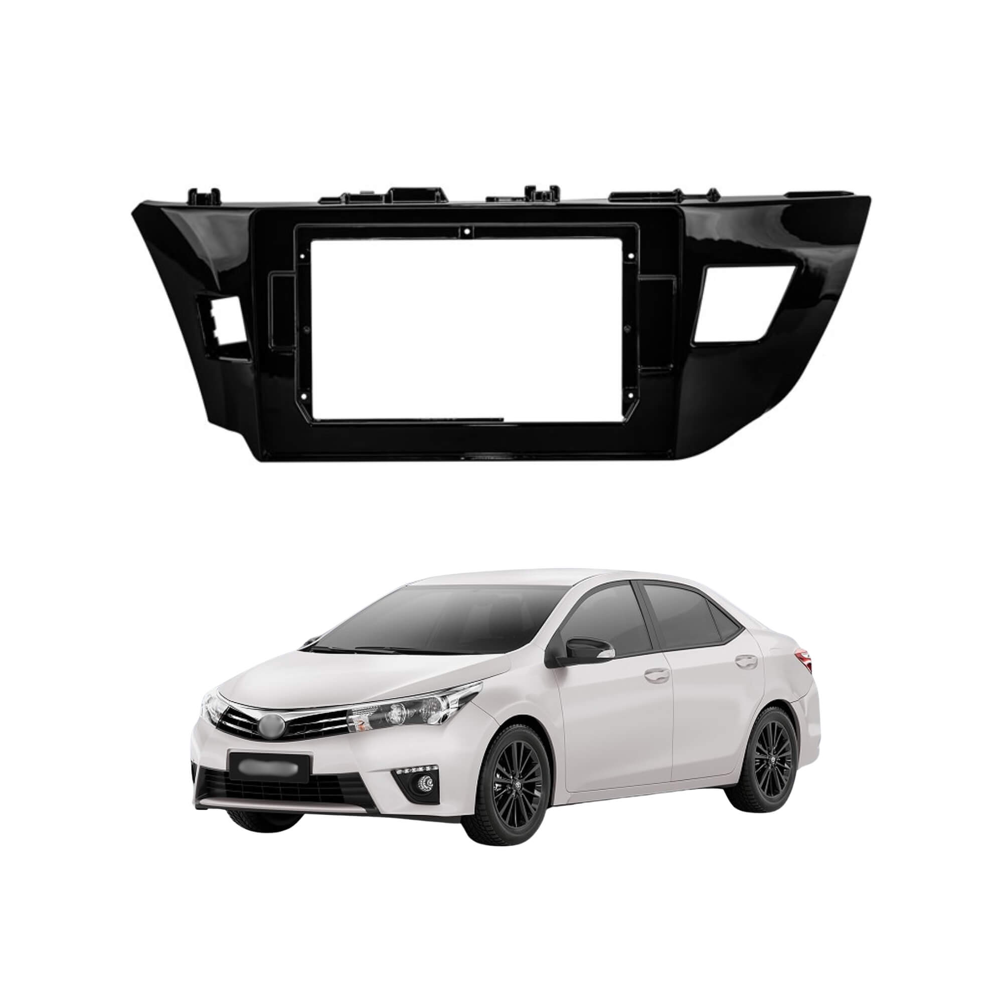 Moldura 10" Black Piano Painel Automotivo Corolla Gli 2014 a 2017 Expex - EPX10TO005