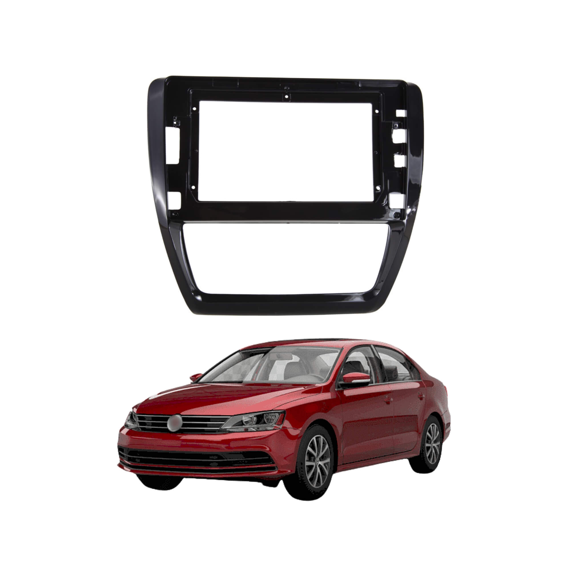 Moldura 10" Black Piano Painel Automotivo VW Jetta 2012 a 2017 Expex - EPX10VW005