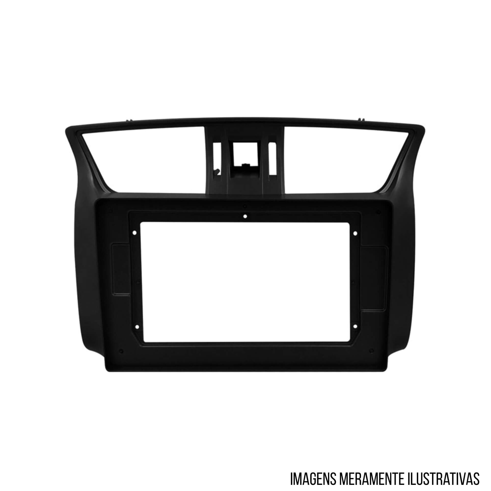 Moldura 10" Cor Preto Painel Automotivo Nissan Sentra 2013 a 2019 Padrão Chinês Expex - EPX10NS006