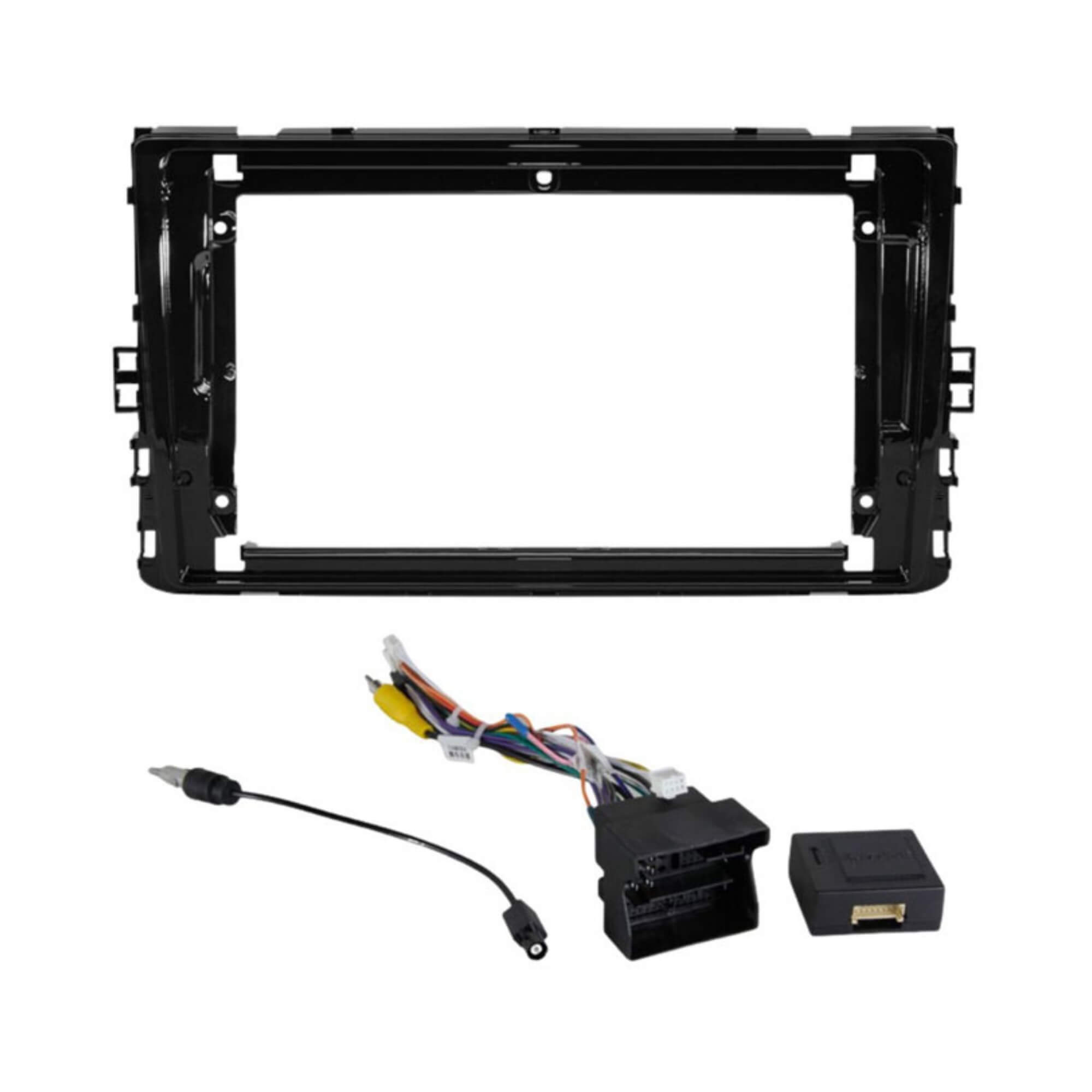 Combo Instalação p/ Multimídia T-Cross/Virtus/Polo 17/24 Black Piano 9" Expex - EKT9VW002-CB