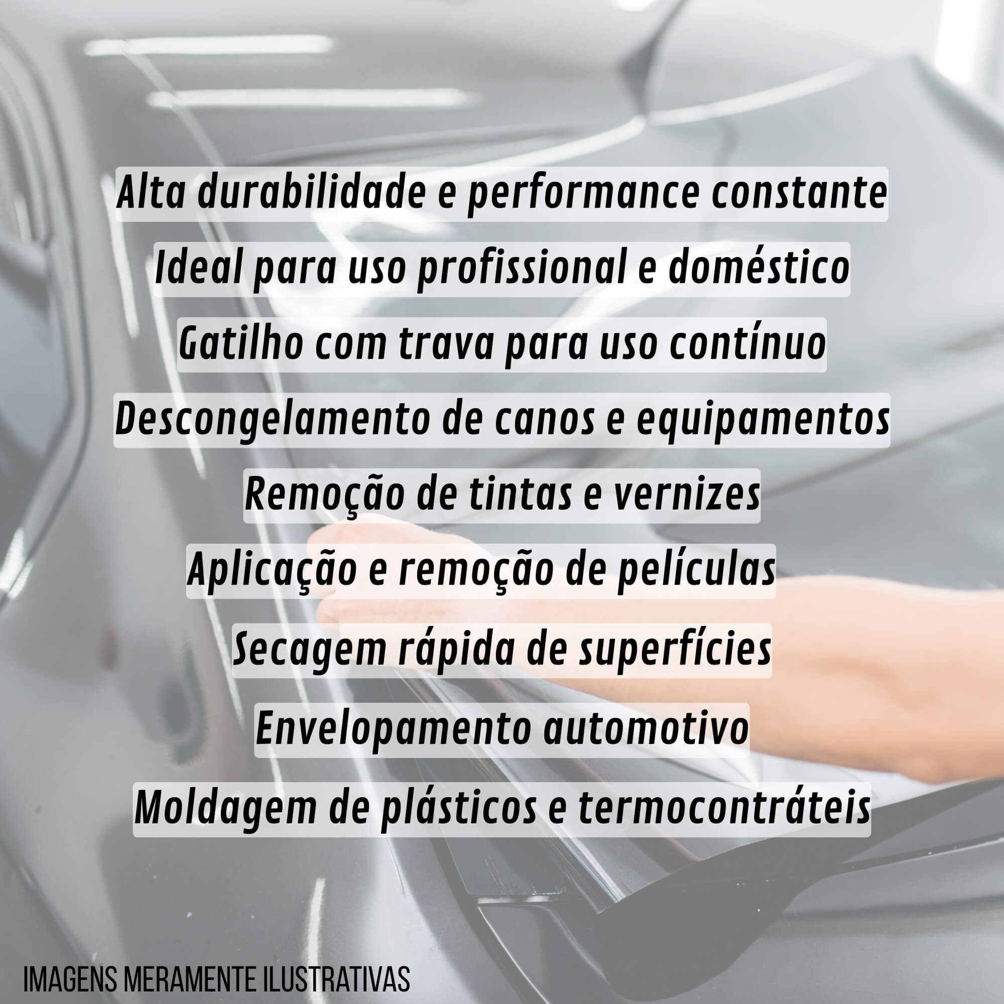 Soprador Térmico 2000W 220V Envelopamento Película Secagem Moldagem Expex - EXFER-033