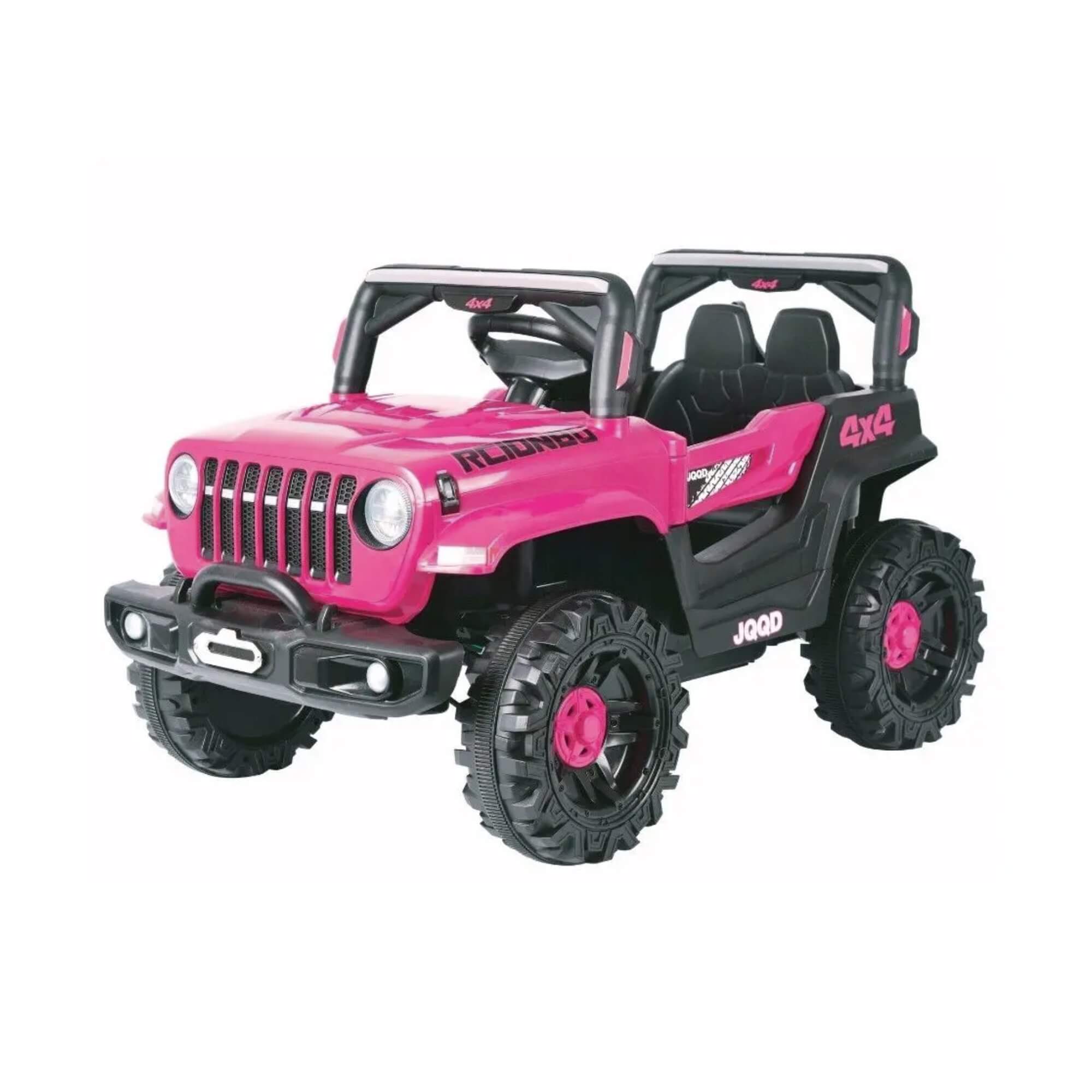 Carro Elétrico Infantil Jipe Off Road Rosa 12V com Controle Remoto Zippy Toys - 10542