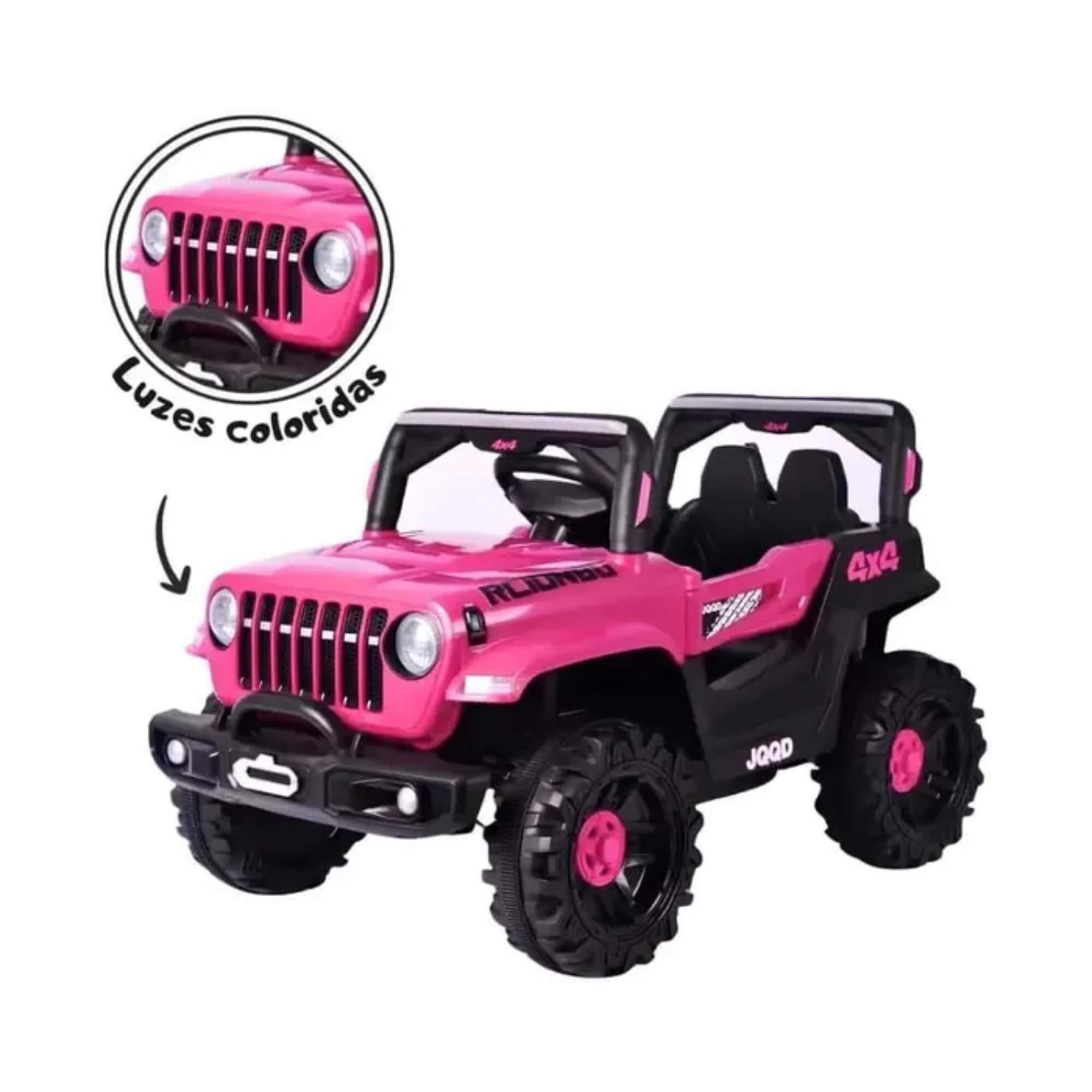 Carro Elétrico Infantil Jipe Off Road Rosa 12V com Controle Remoto Zippy Toys - 10542