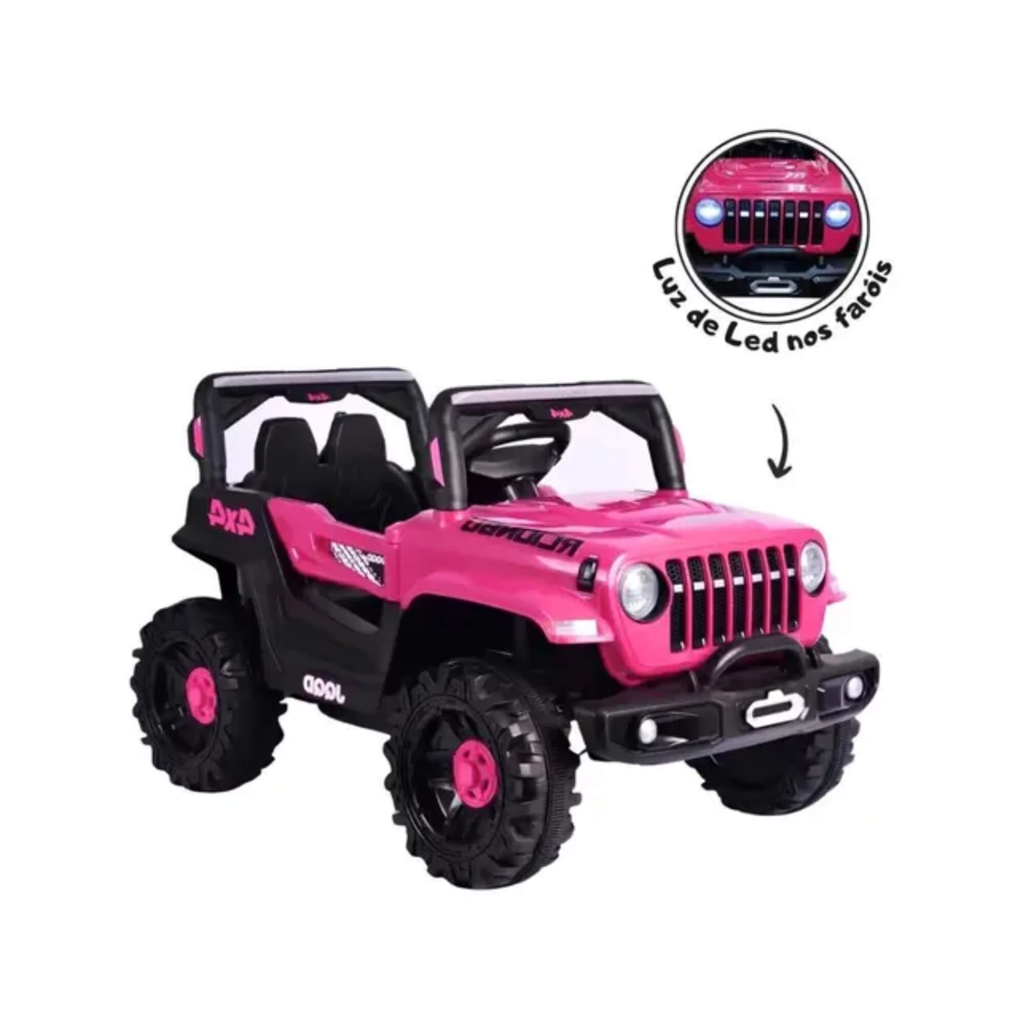 Carro Elétrico Infantil Jipe Off Road Rosa 12V com Controle Remoto Zippy Toys - 10542