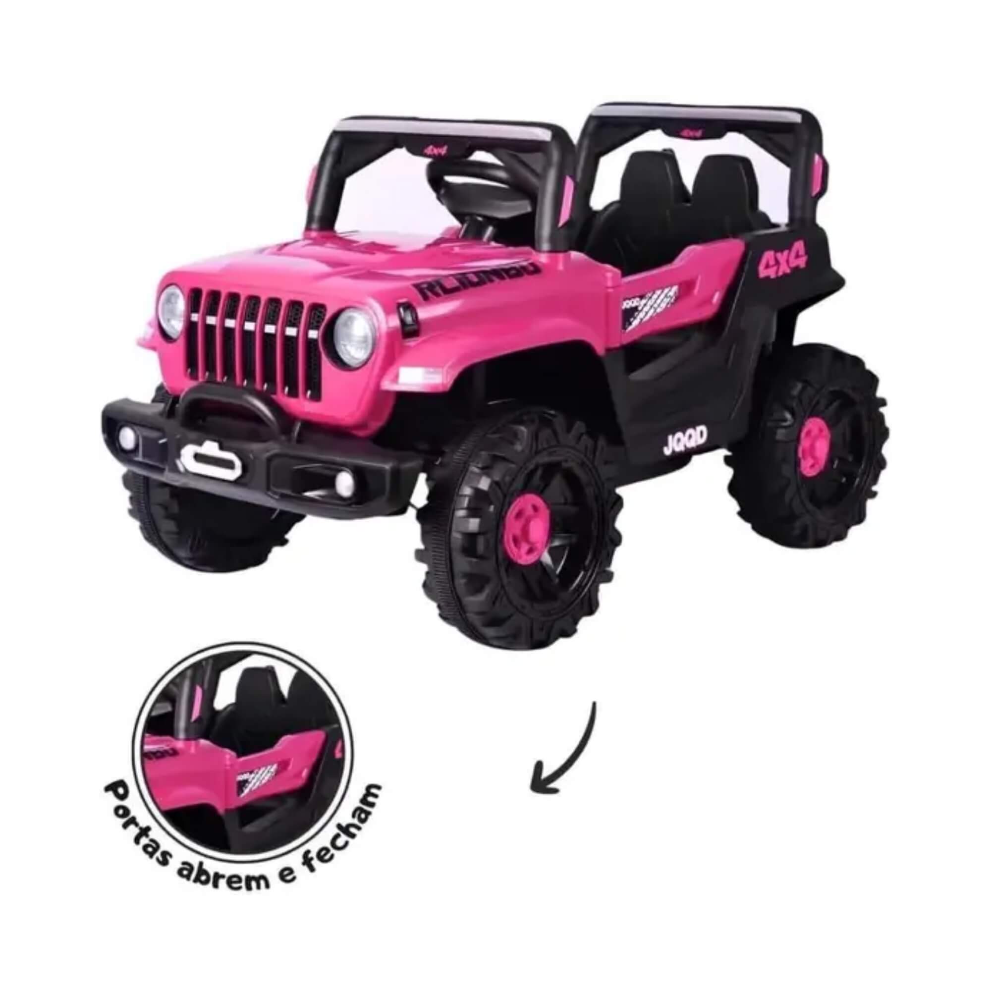 Carro Elétrico Infantil Jipe Off Road Rosa 12V com Controle Remoto Zippy Toys - 10542