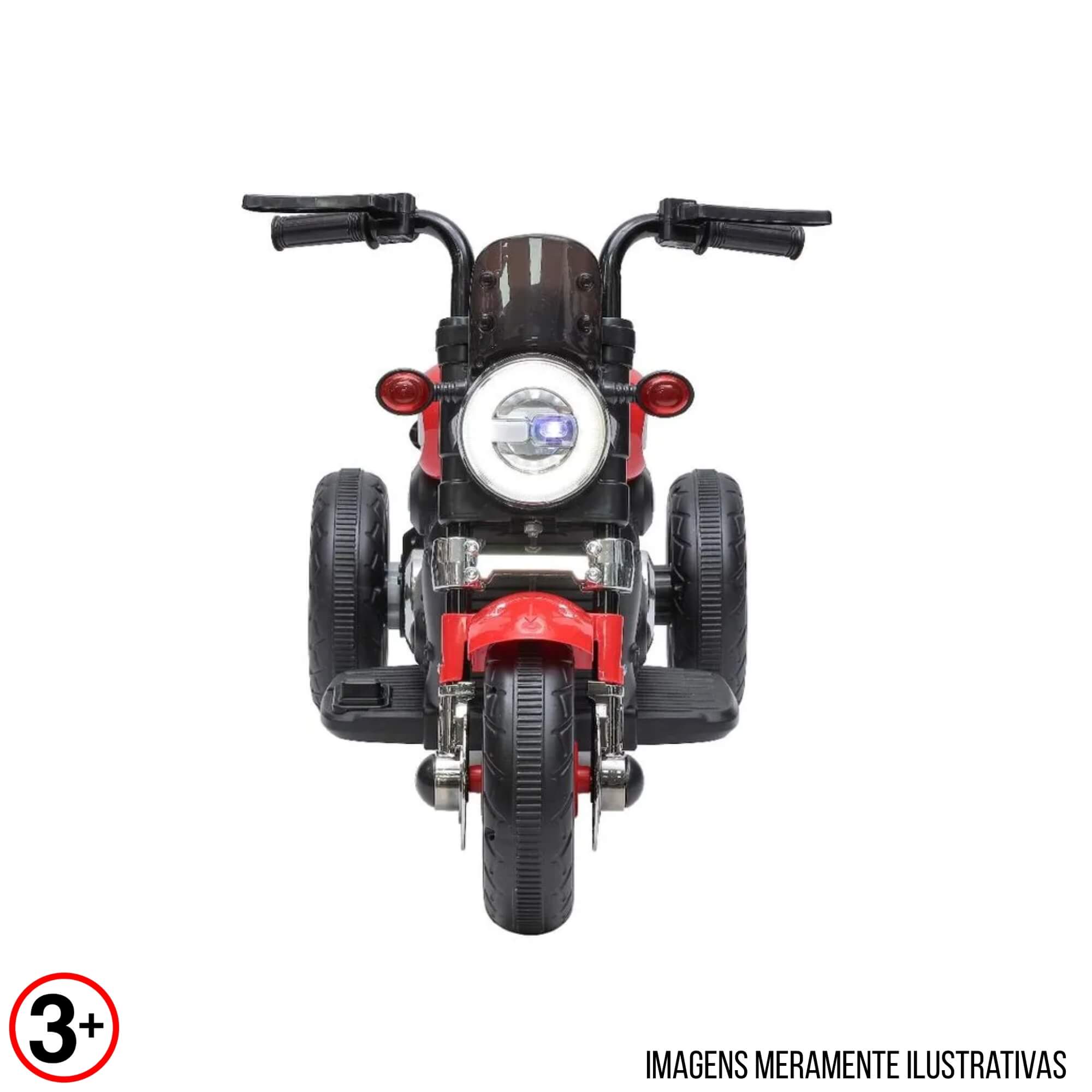Mini Harley Moto Elétrica Vermelha 6V até 30 Kg Motocicleta Infantil de Passeio Zippy Toys - 10544
