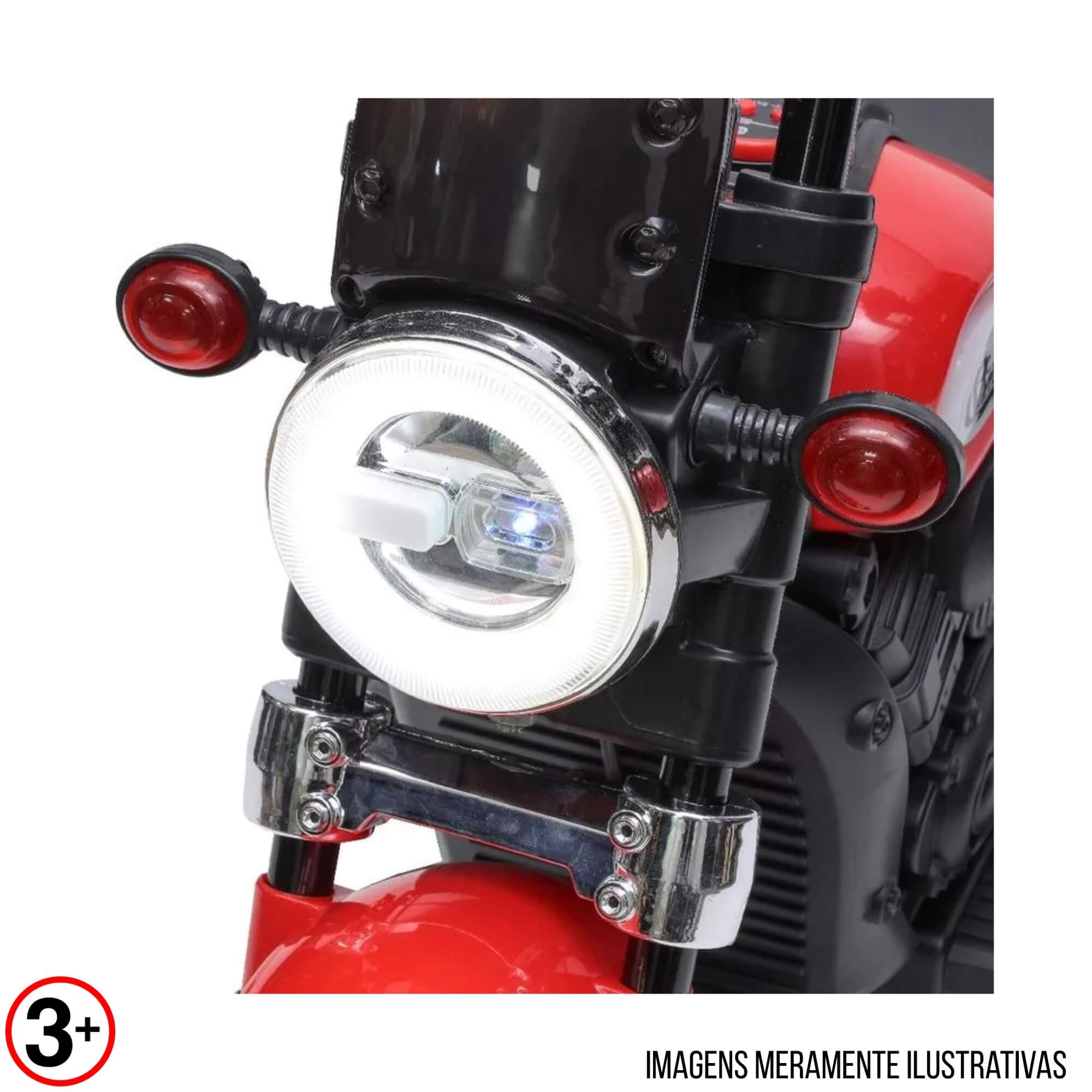 Mini Harley Moto Elétrica Vermelha 6V até 30 Kg Motocicleta Infantil de Passeio Zippy Toys - 10544