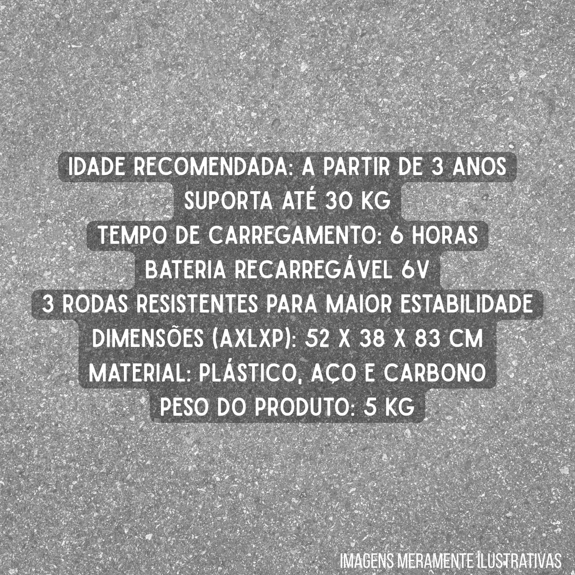 Mini Harley Moto Elétrica Vermelha 6V até 30 Kg Motocicleta Infantil de Passeio Zippy Toys - 10544