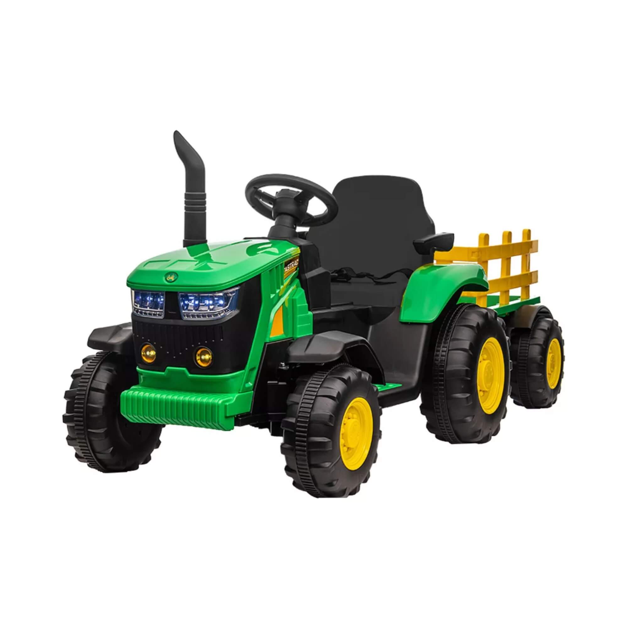 Trator Elétrico Infantil Verde e Amarelo 12V c/ Controle Remoto Zippy Toys - 9989