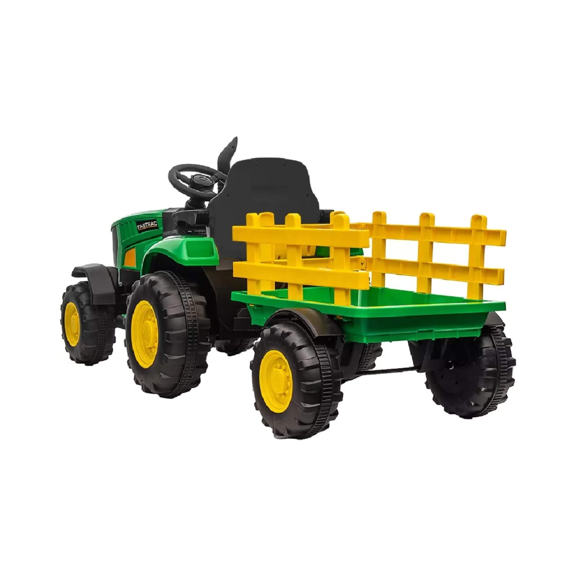 Trator Elétrico Infantil Verde e Amarelo 12V c/ Controle Remoto Zippy Toys - 9989
