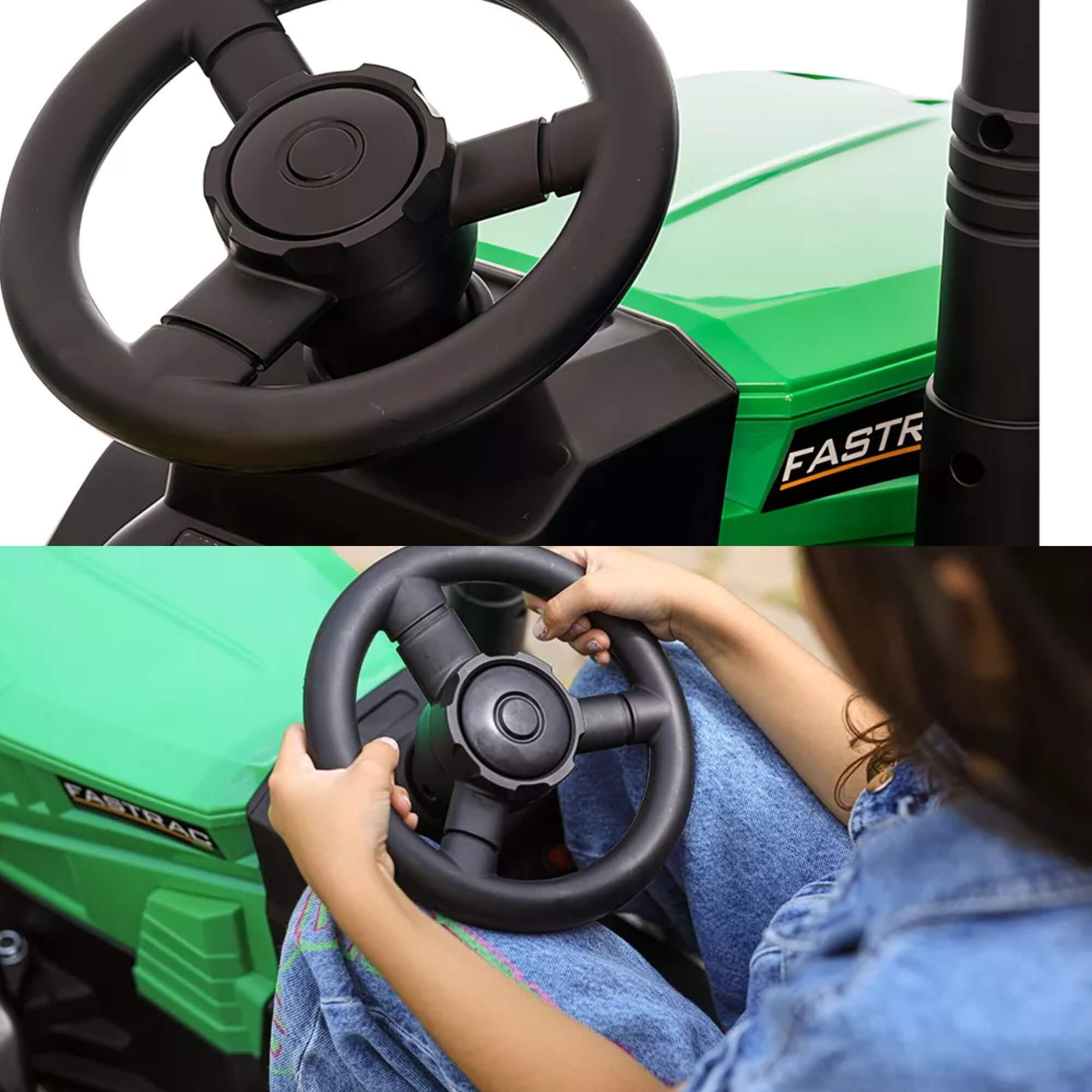 Trator Elétrico Infantil Verde e Amarelo 12V c/ Controle Remoto Zippy Toys - 9989