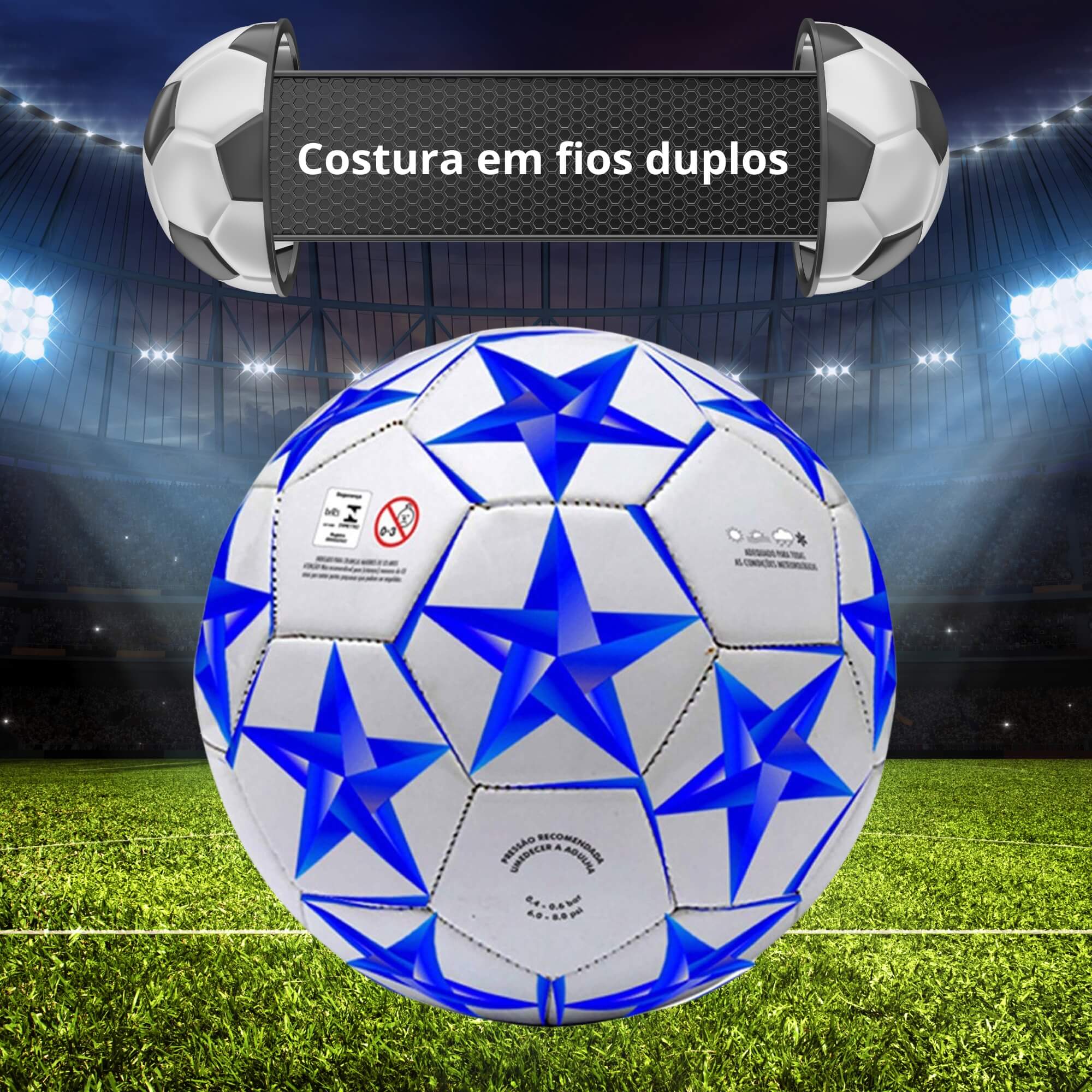 Bola de Futebol Campo e Society Tamanho 5 Modelo 1 Zippy Toys - 9236
