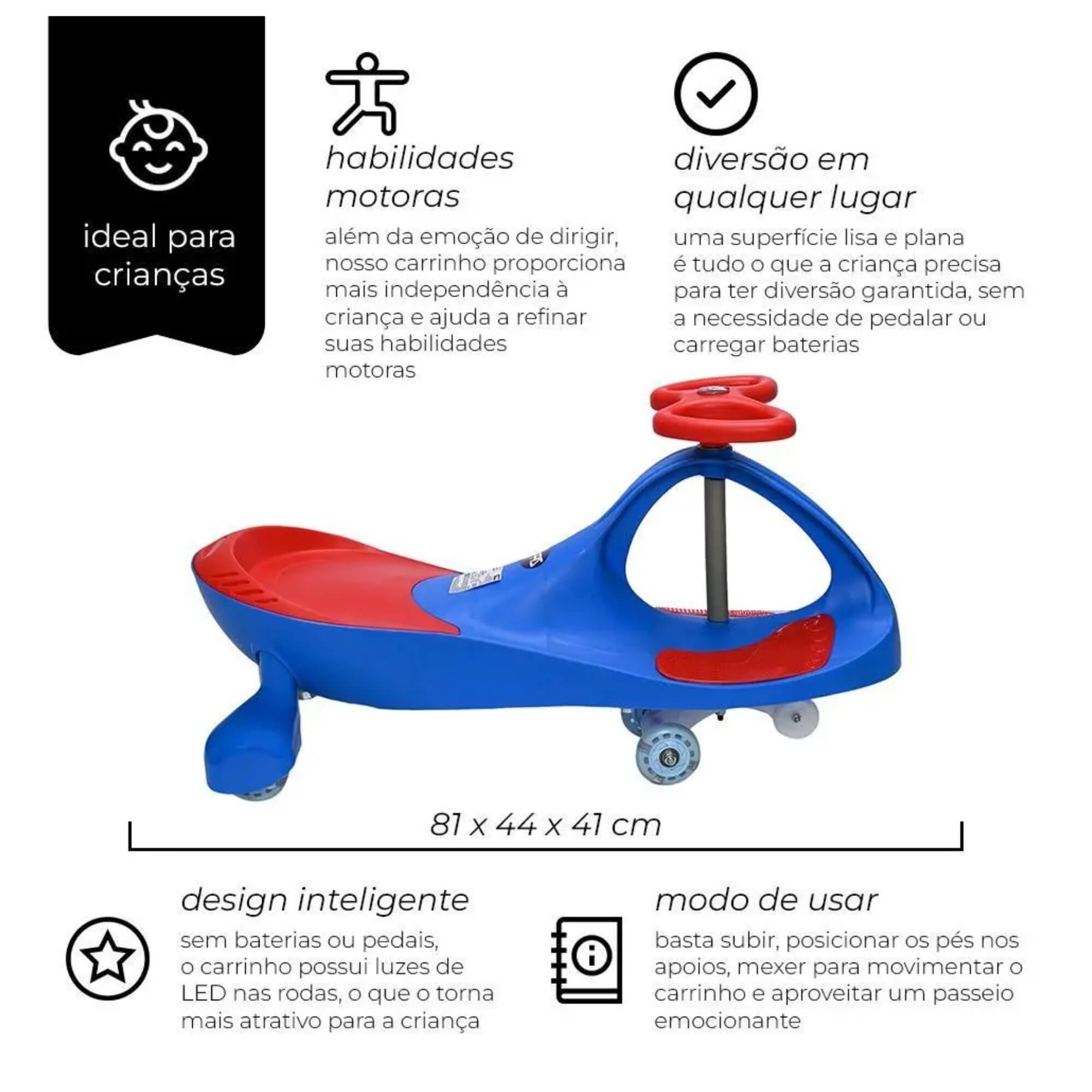 Carrinho Infantil Gira Gira com Direção Anatômica na cor Azul Zippy Toys - 7313
