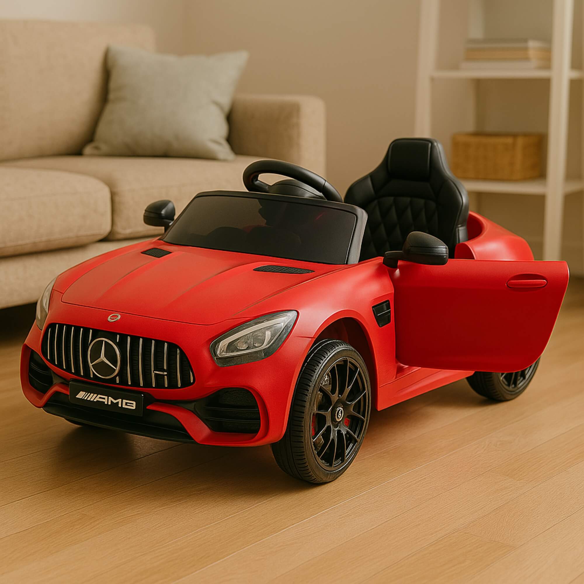 Carrinho Elétrico Infantil Mercedes Benz Vermelho 12V c/ Controle Remoto Zippy Toys - 9987
