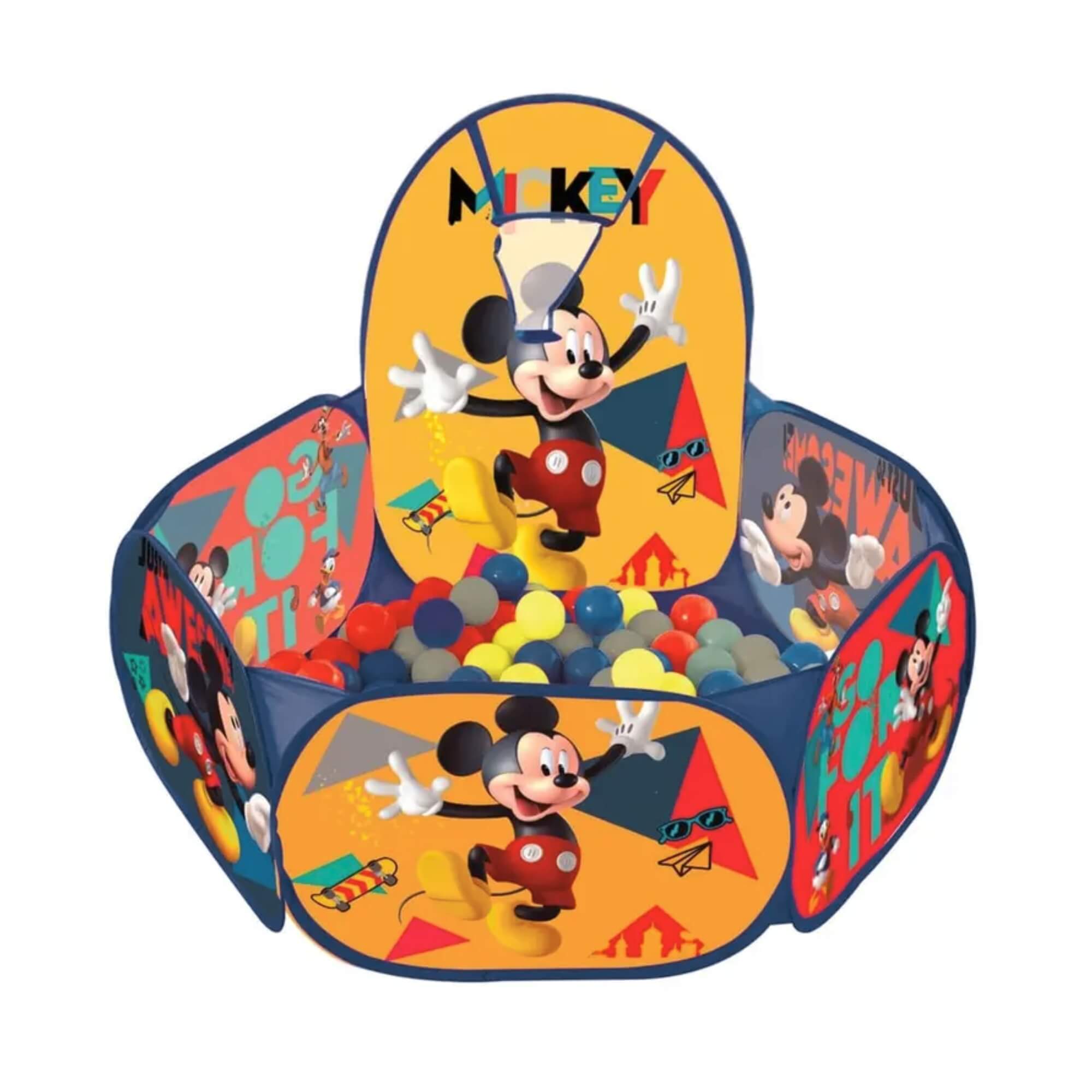 Piscina de Bolinhas Mickey com Cesta de Basquete Zippy Toys - 6375