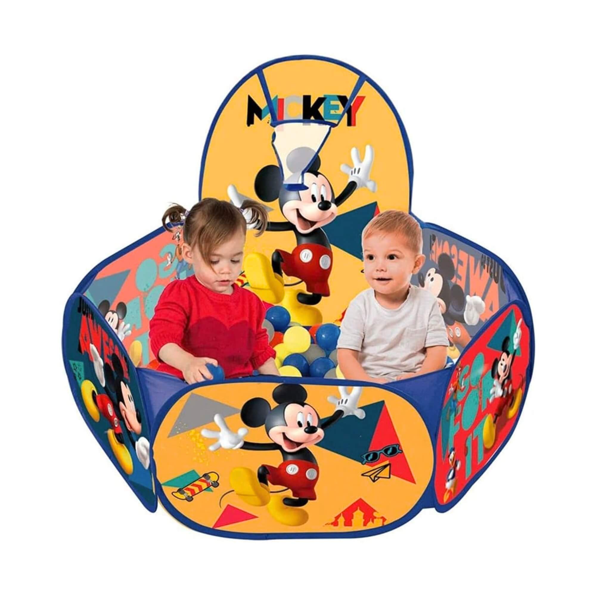 Piscina de Bolinhas Mickey com Cesta de Basquete Zippy Toys - 6375