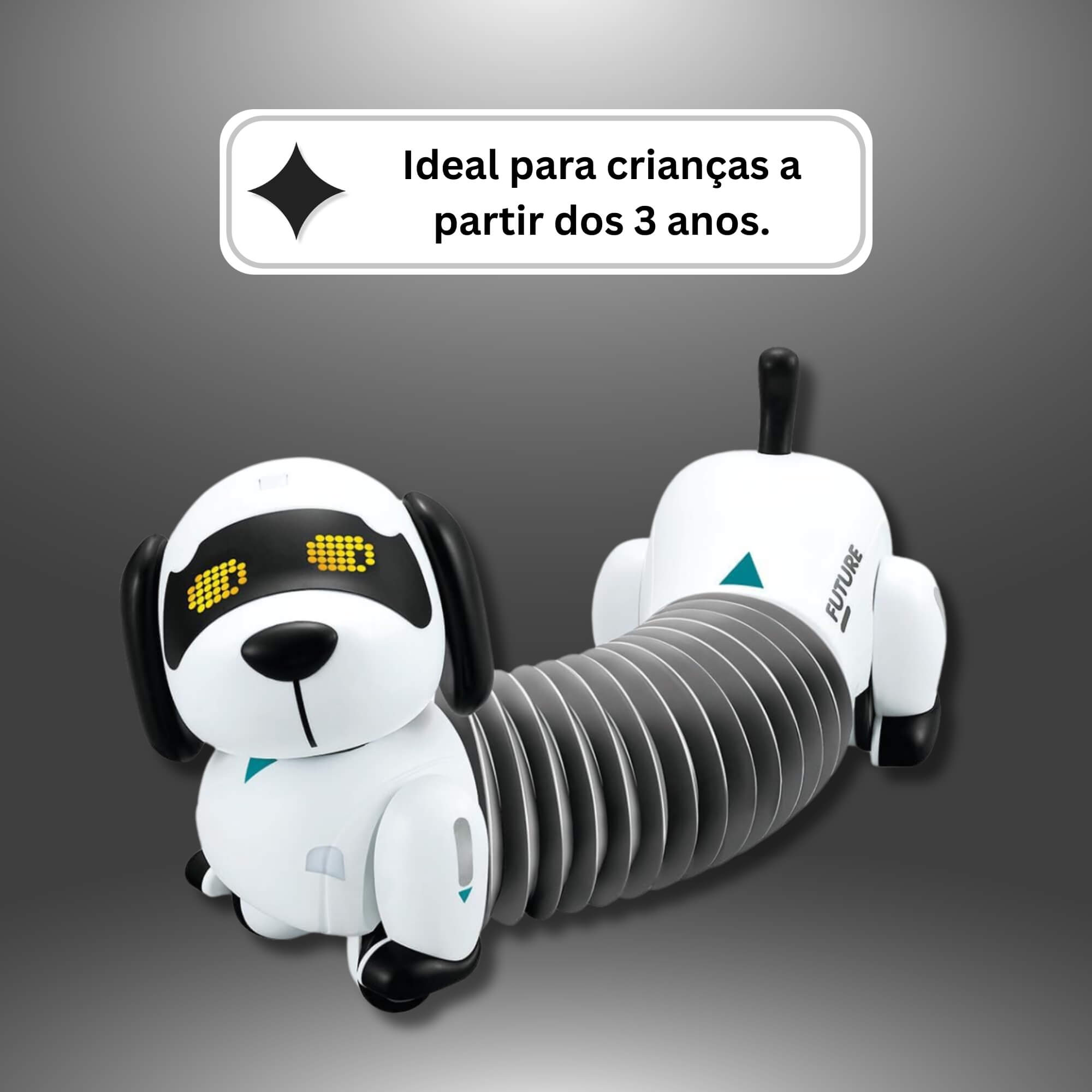 Brinquedo Cachorro Robô Interativo 50 Programações USB c/ Controle Remoto Zippy Toys - 10280
