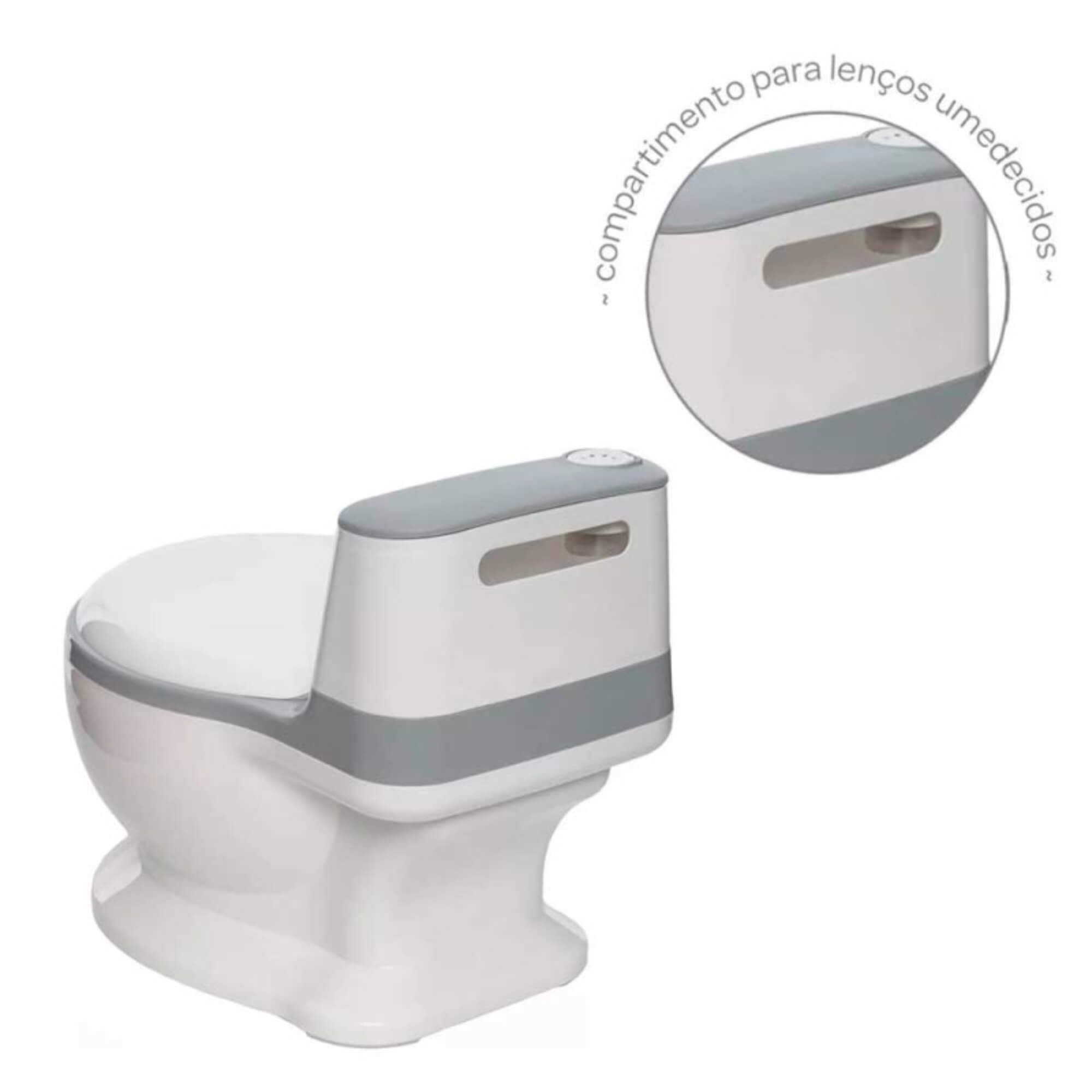 Troninho Infantil com Som - Vaso Sanitário - na cor Cinza Zippy Toys - 10426