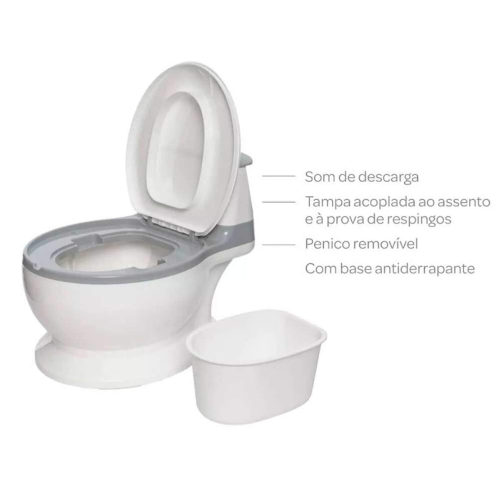 Troninho Infantil com Som - Vaso Sanitário - na cor Cinza Zippy Toys - 10426