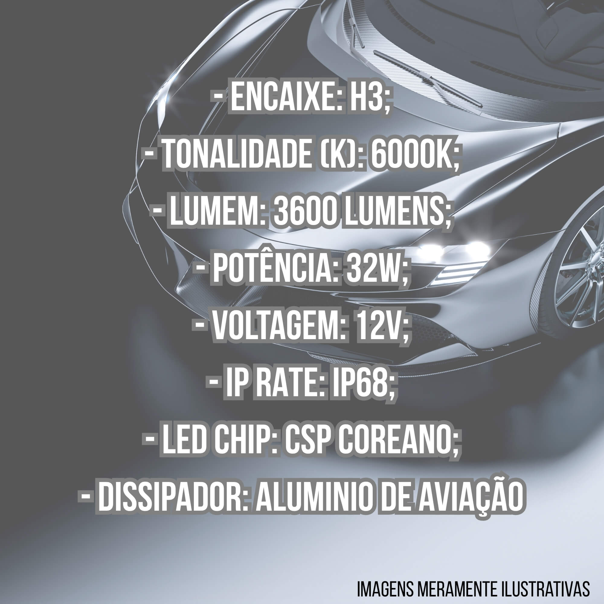 Par de Lâmpadas Automotivas Headlight S14 Nano H3 6000K 12V 3600LM Shocklight - SLL-140003