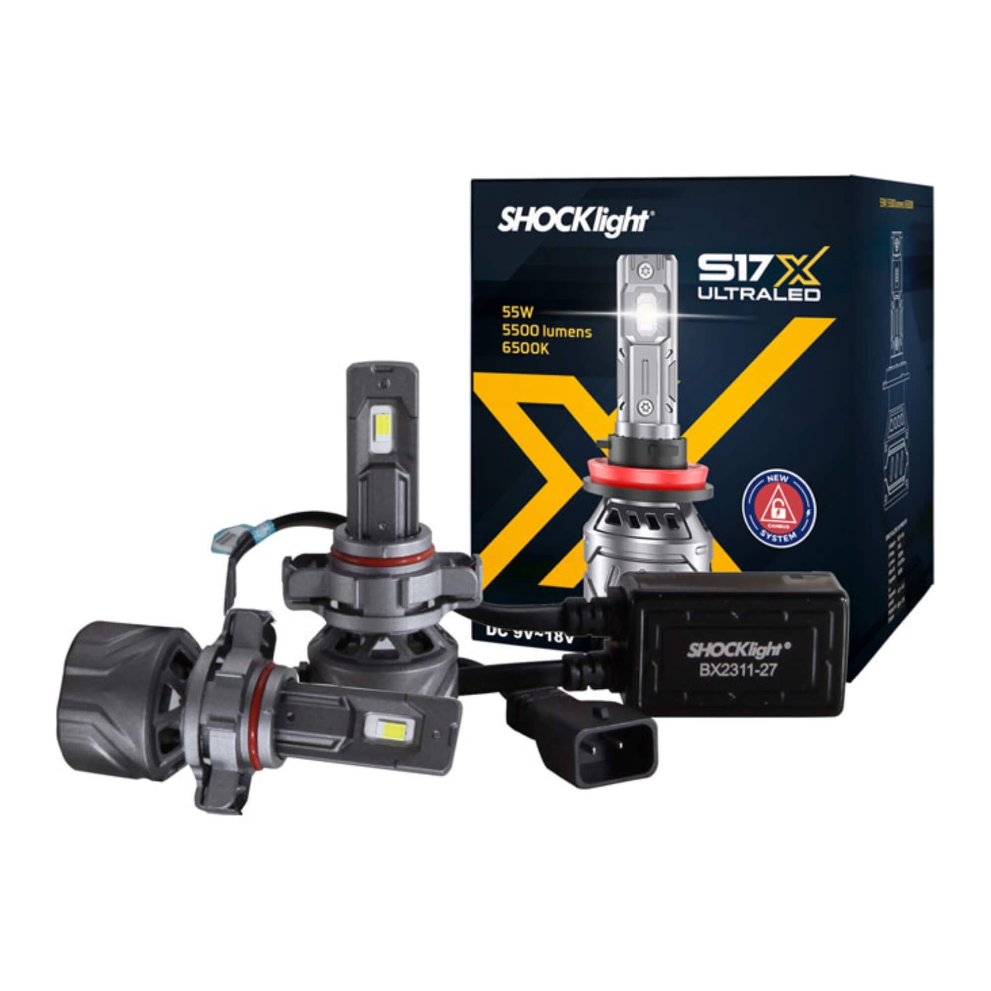 Par de Lâmpadas Ultraled S17X H16-2 6500K 5500 Lumens 9~18V Shocklight - SLL-170016X