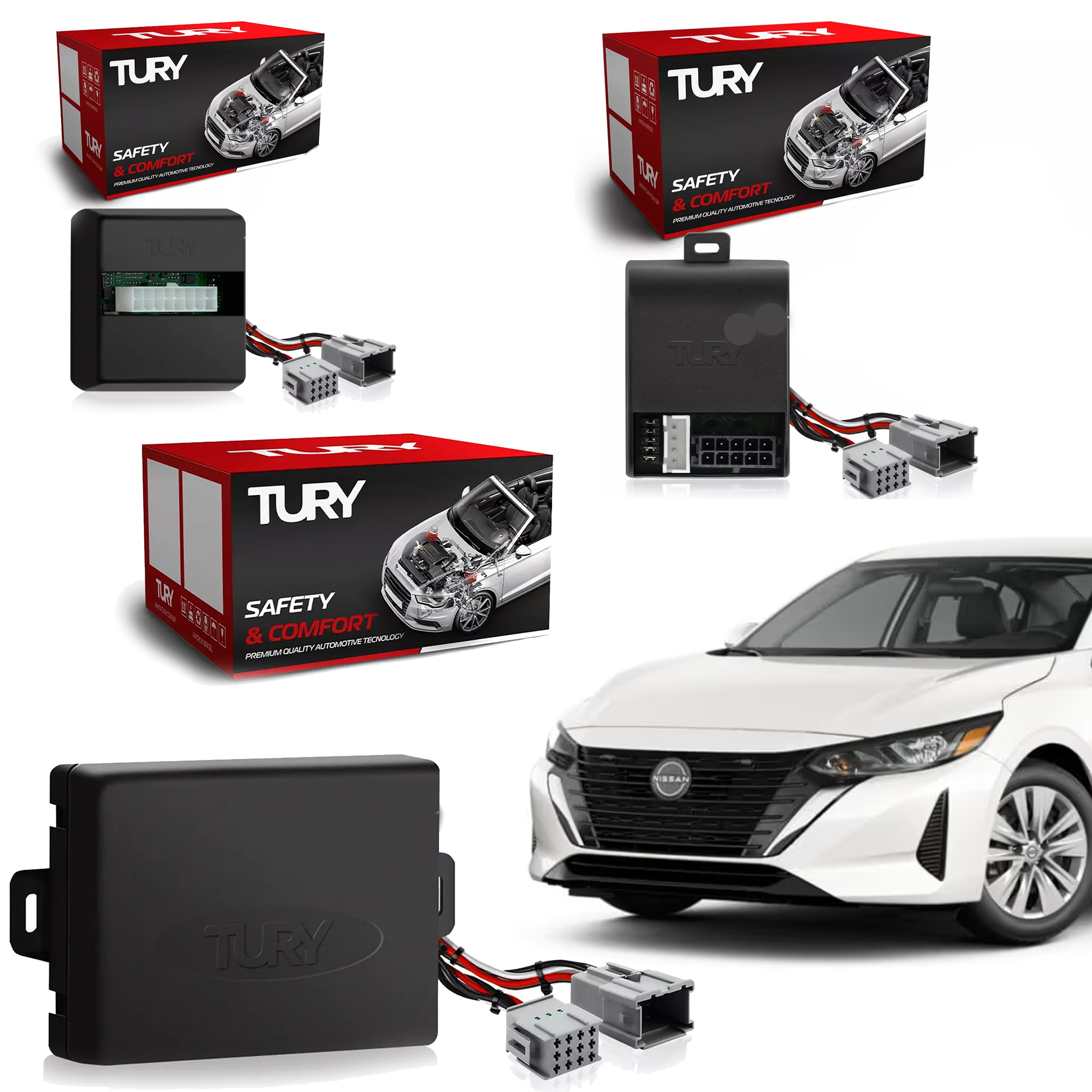 COMP Kit Modulo de Vidro Antiesmagamento Teto Solar e Retrovisores NIssan Sentra 2025 Tury
