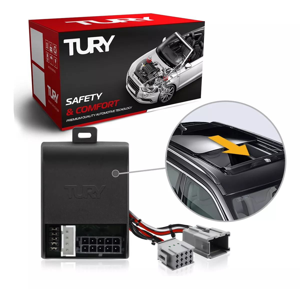 COMP Kit Modulo de Vidro Antiesmagamento Teto Solar e Retrovisores NIssan Sentra 2025 Tury