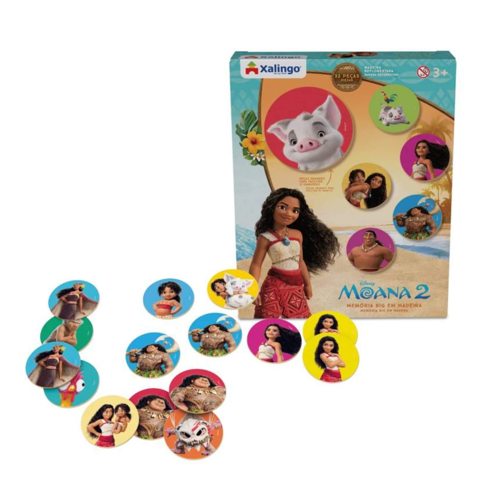 Jogo da Memória BIG Moana 2 com 32 Peças Xalingo - 16509