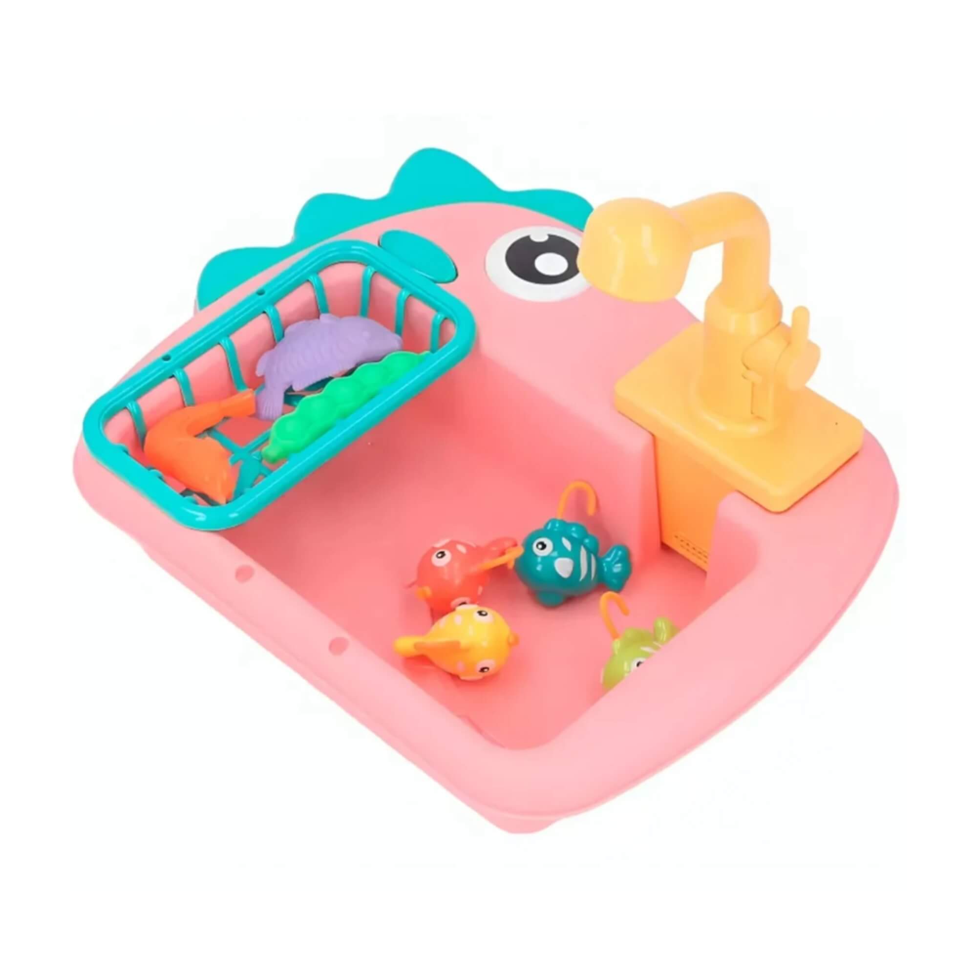 Brinquedo Infantil Dino Pia e Pesca Rosa com Acessórios Fenix - PLL-943R