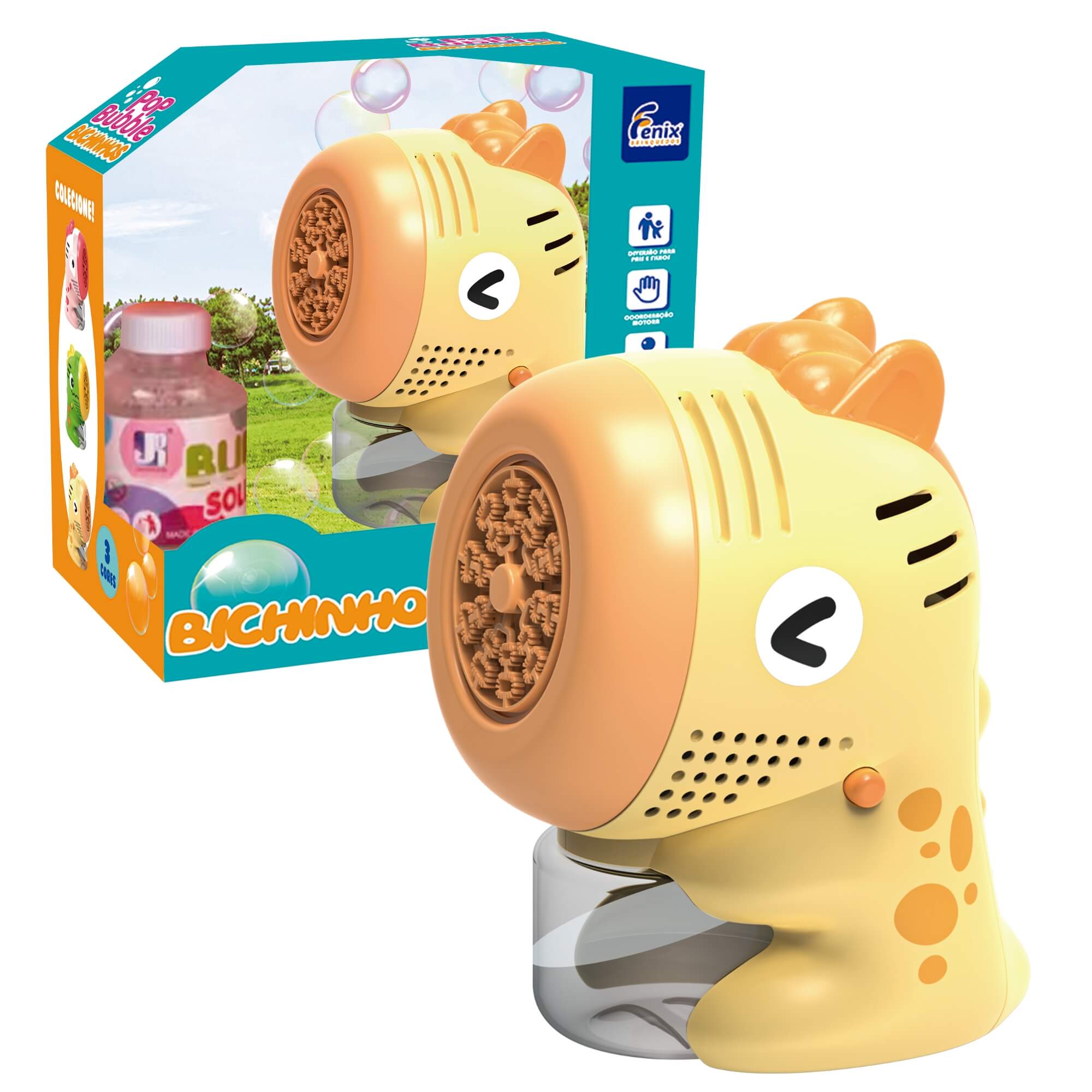 Brinquedo Infantil Máquina Pop Bubble Animal Girafinha Amarela Fenix - POP-303A