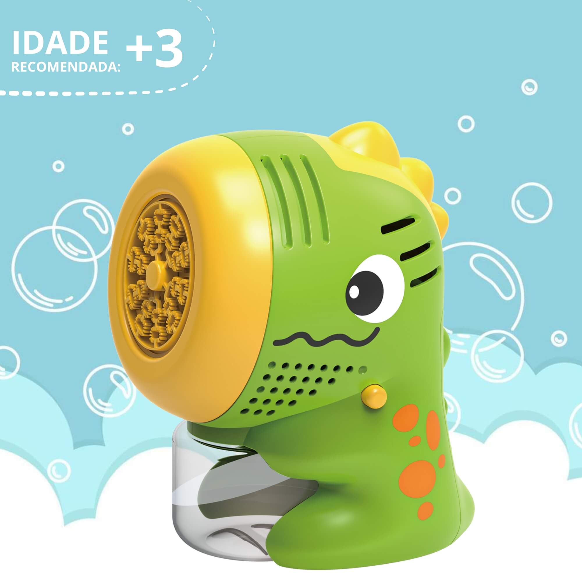 Brinquedo Infantil Máquina Pop Bubble Animal Dinossauro Verde Fenix - POP-303V