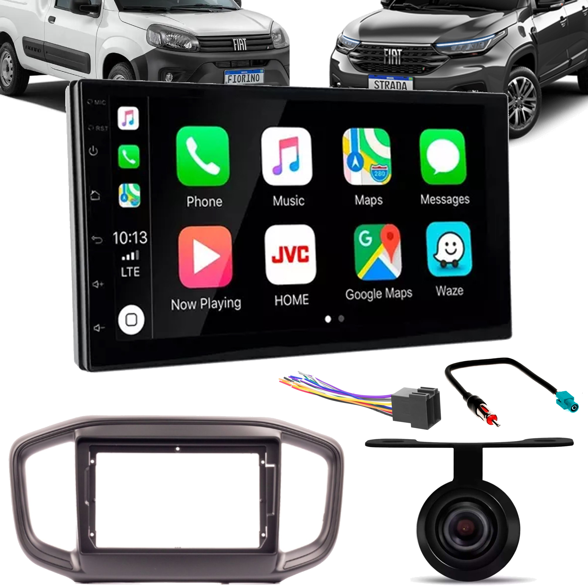 COMP Kit Multimidia Android 13 SLIM 7" 2+32GB Strada e Fiorino 2021 a 2025 câmera de ré HT -7210CA