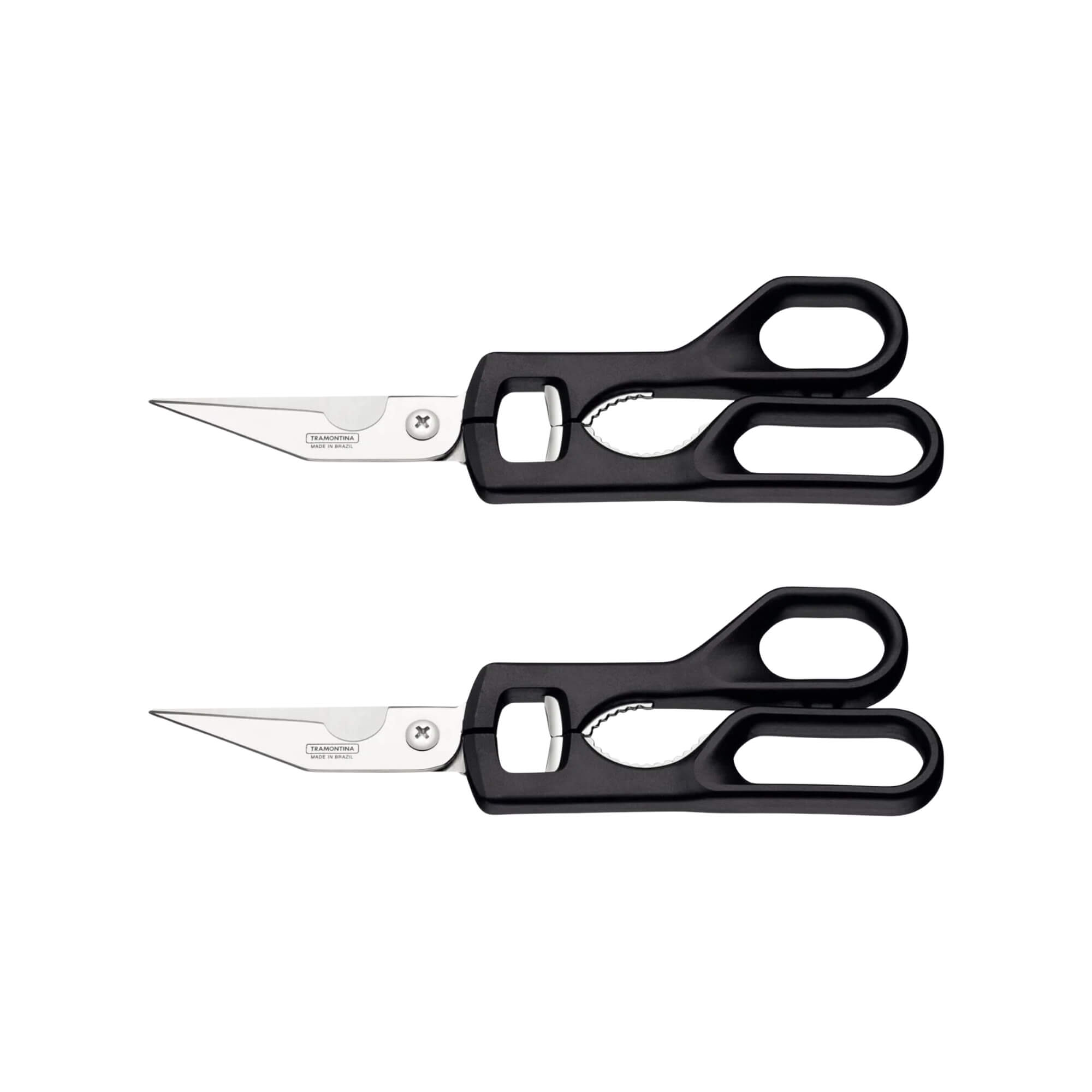 COMP Kit c/ 2 Tesouras Trinchantes Supercort Aço Inox Cor Preto 9" Tramontina - 25920169