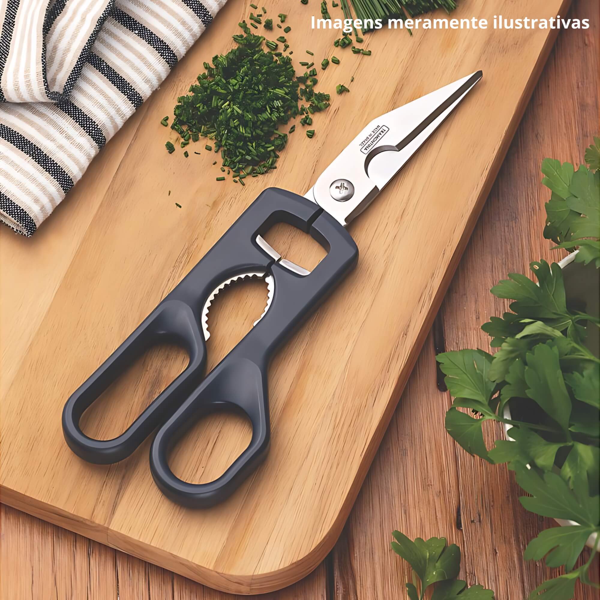 COMP Kit c/ 2 Tesouras Trinchantes Supercort Aço Inox Cor Preto 9" Tramontina - 25920169