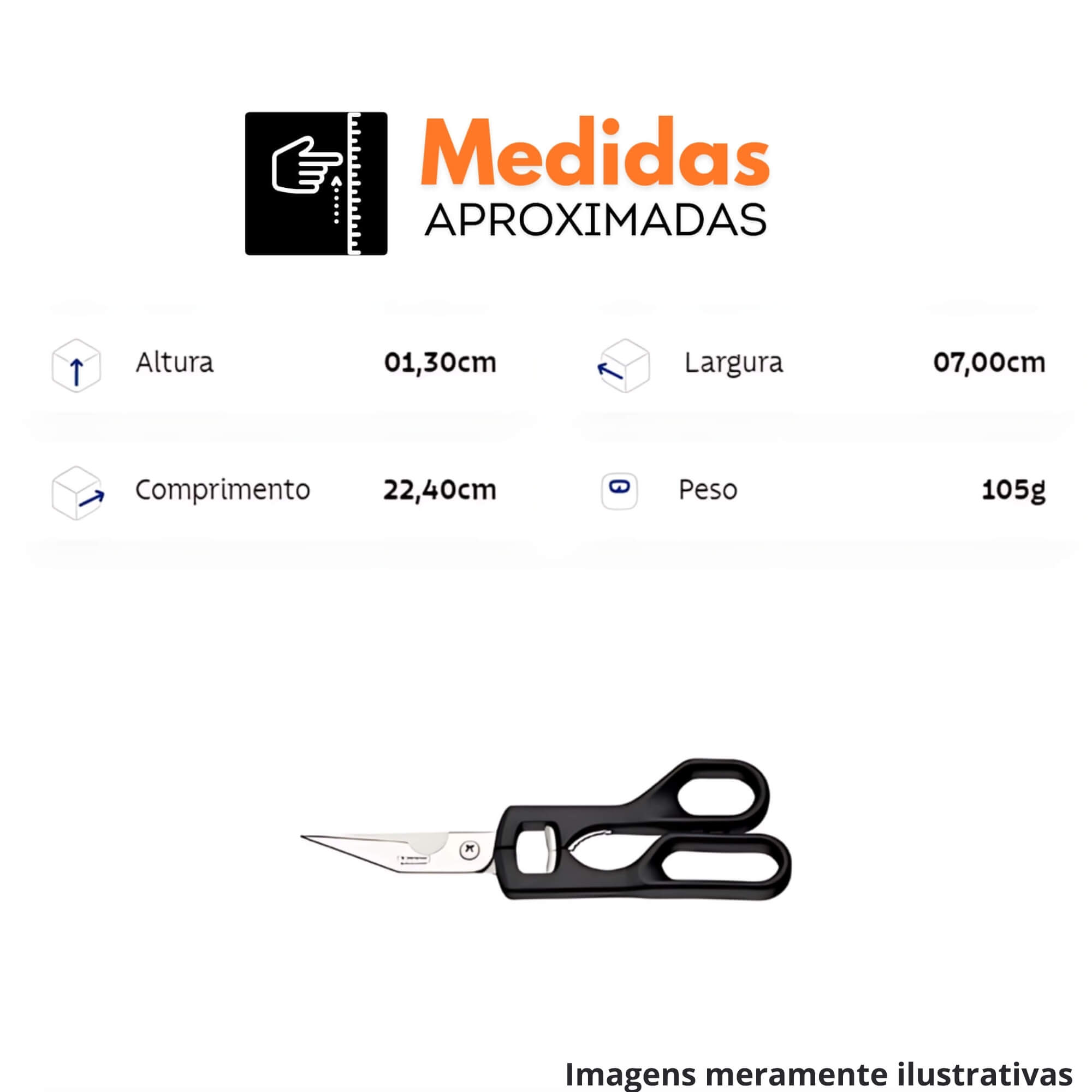 COMP Kit c/ 2 Tesouras Trinchantes Supercort Aço Inox Cor Preto 9" Tramontina - 25920169