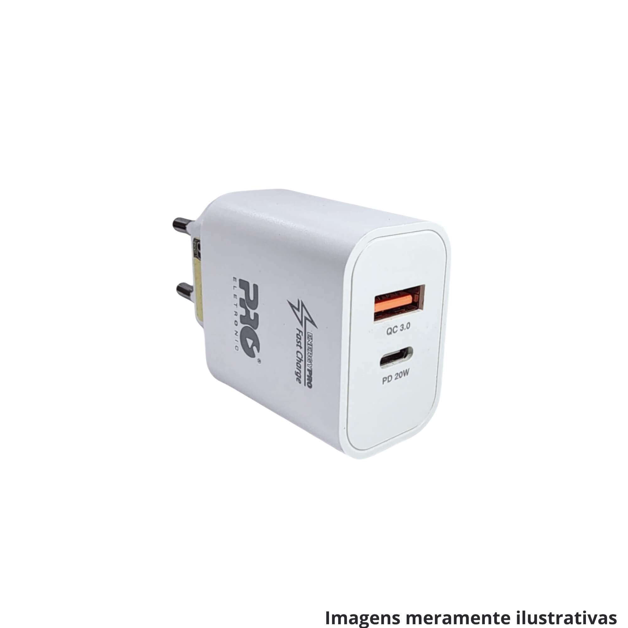 COMP Kit Carregador Universal Ultrarrápido QC+PD 20W + Cabo USB / Lightning 1 Metro Pro Eletronic