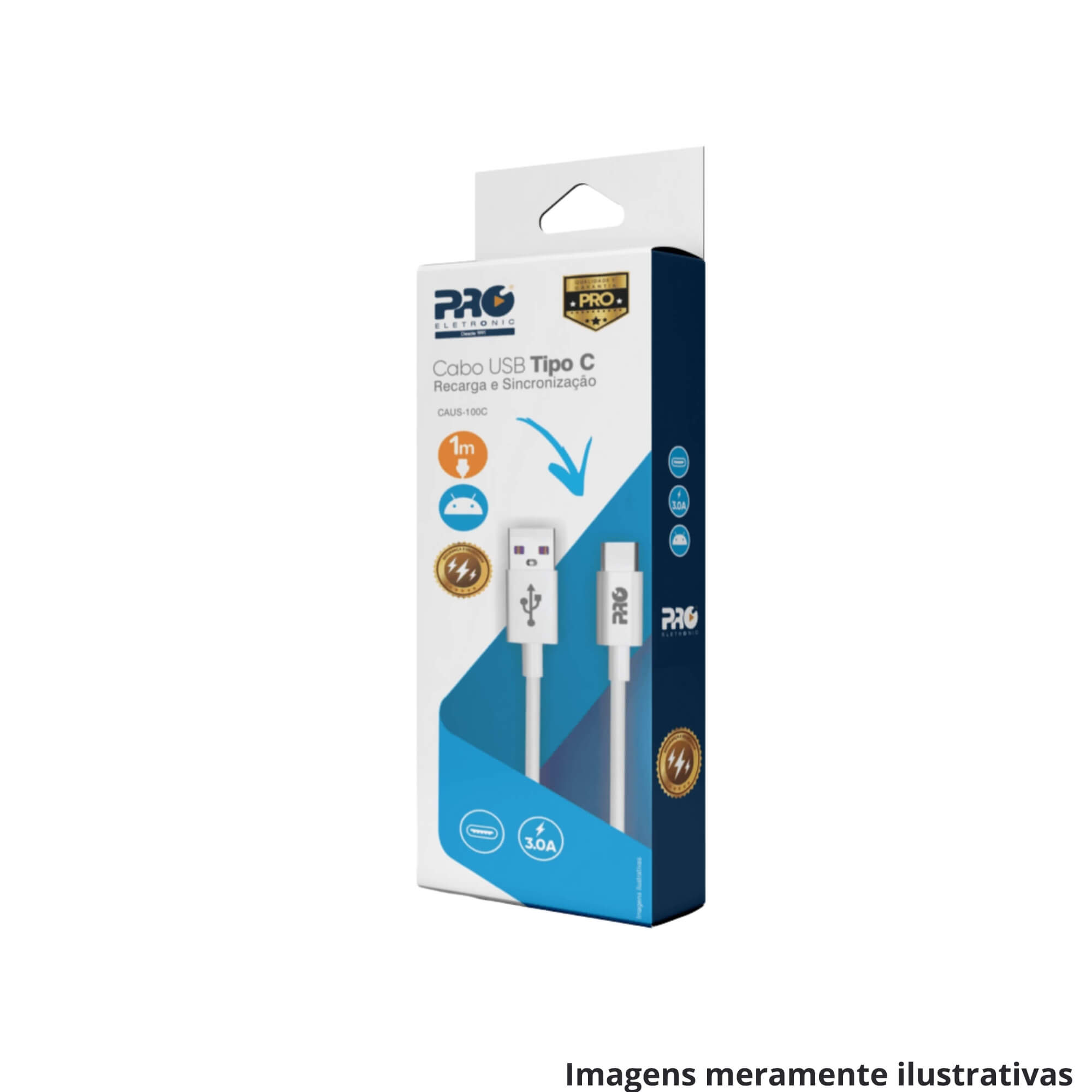 COMP Kit Carregador Universal Ultrarrápido QC+PD 20W + Cabo USB / USB tipo C 1 Metro Pro Eletronic