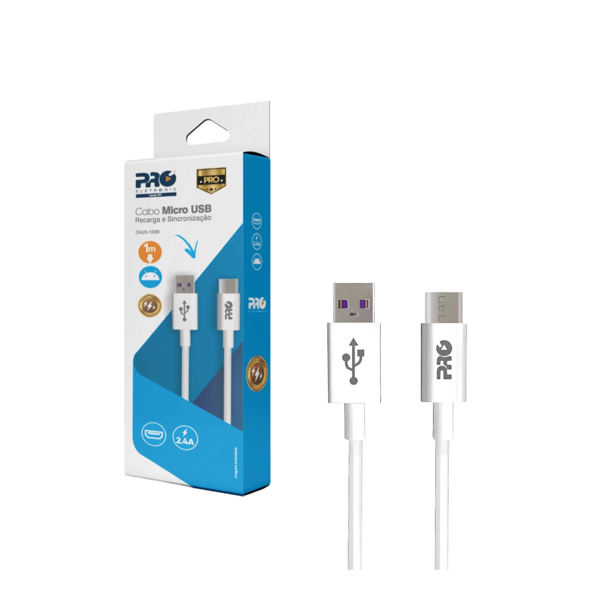 COMP Kit Carregador Universal Ultrarrápido QC+PD 20W + Cabo USB / Micro USB 1 Metro Pro Eletronic