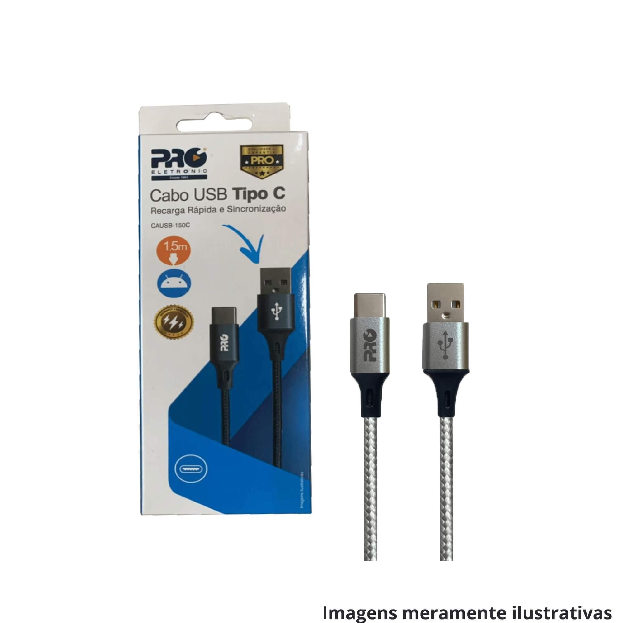 COMP Kit Carregador Universal Ultrarrápido QC+PD 20W + Cabo USB-A + USB-C 1.5 Metros Pro Eletronic