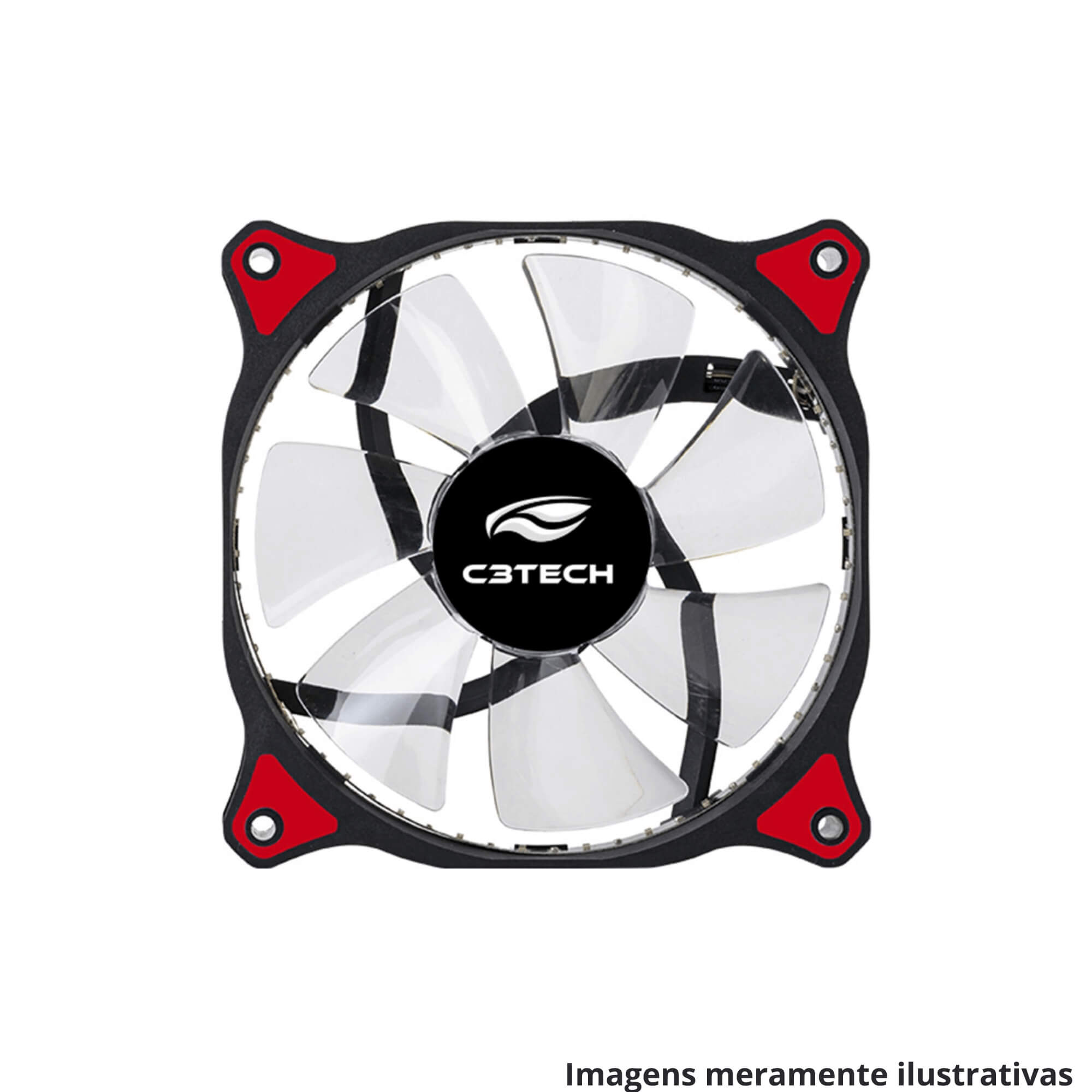 COMP Kit c/ 3 Cooler para Gabinete 120X120 30LED Vermelho STORM C3Tech F7-L130RD