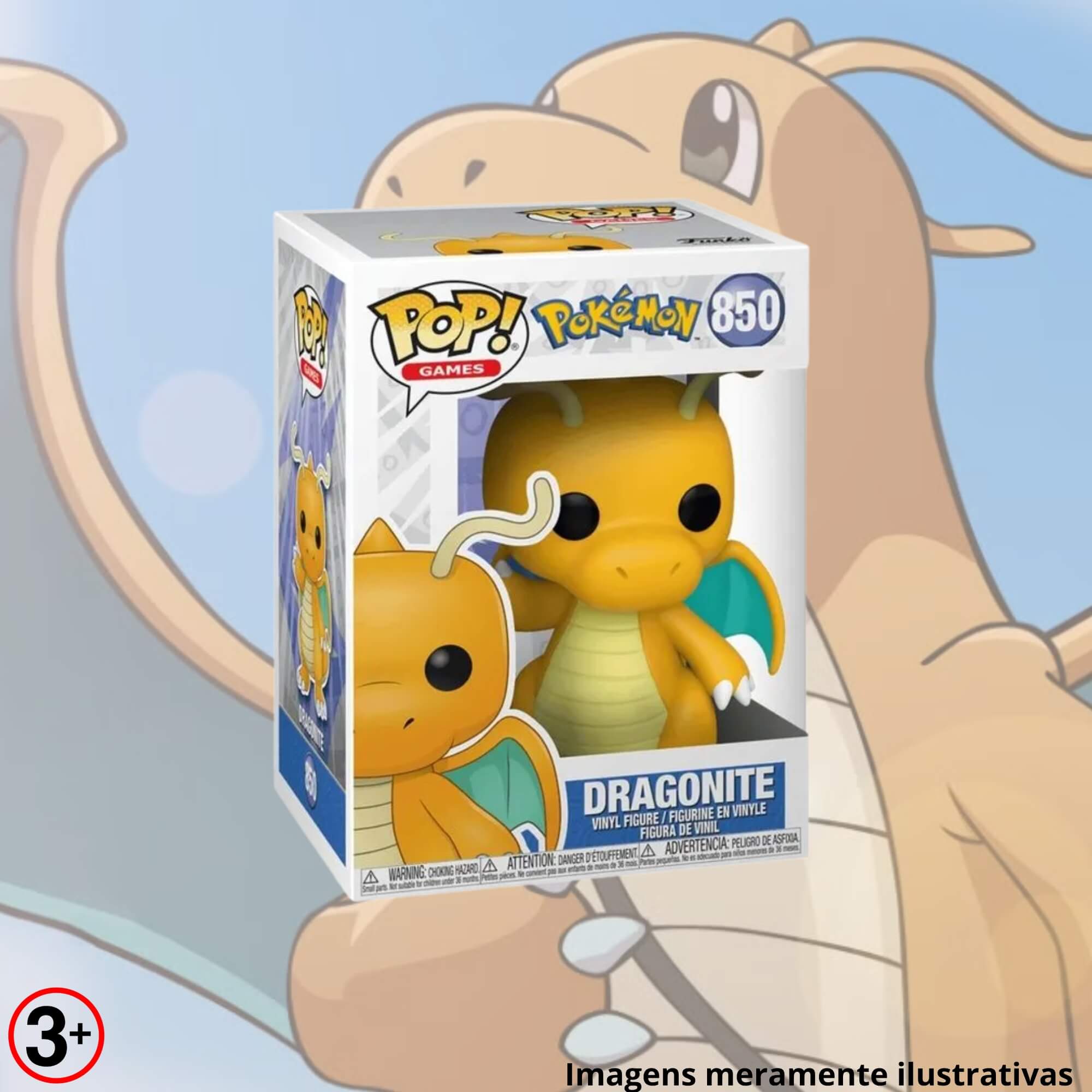 Boneco Colecionável Funko Pop! Pokemon Dragonite 13cm Miniatura Candide - 12031