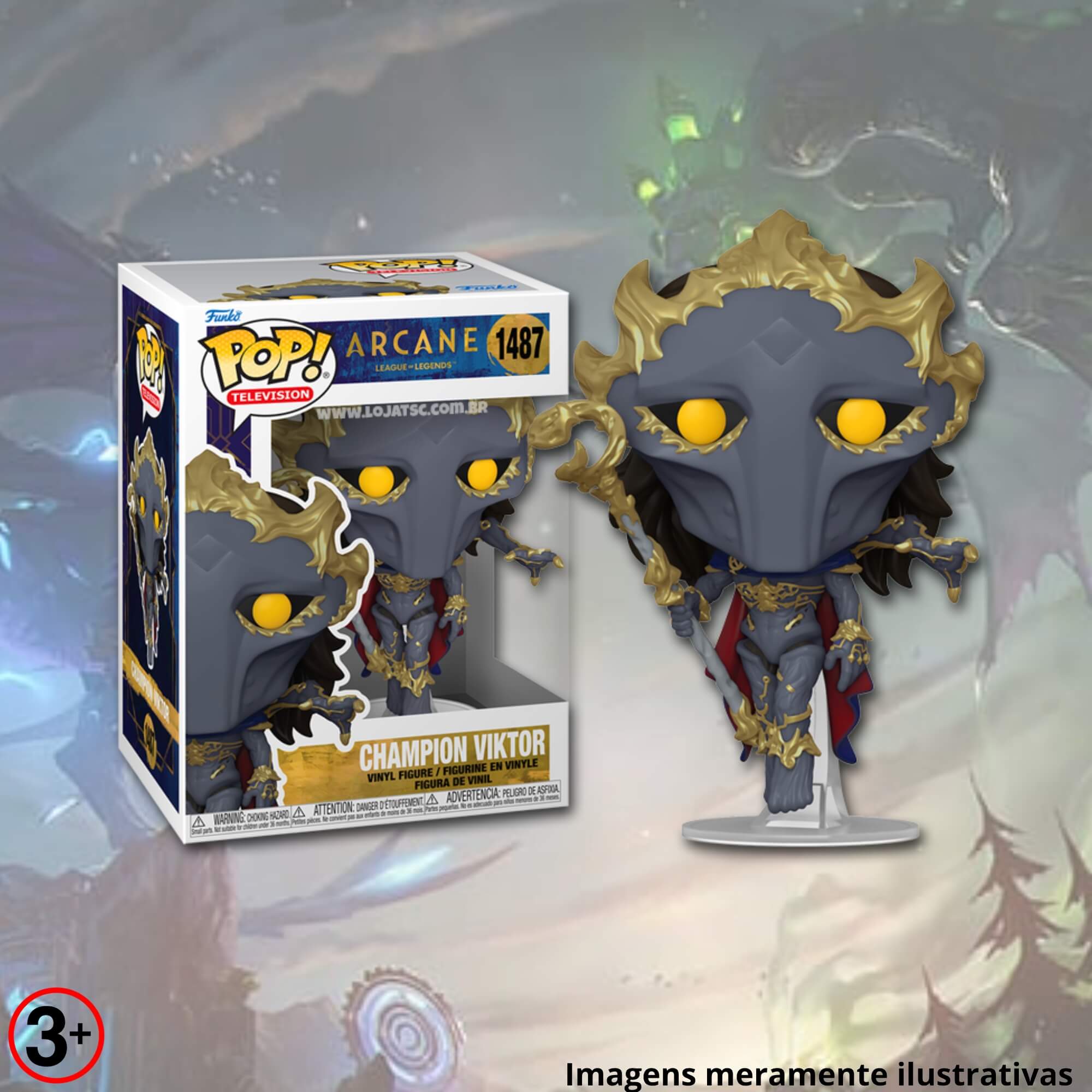 Boneco Colecionável Funko Pop! Arcane League of Legends Viktor 13cm Miniatura Candide - 12000