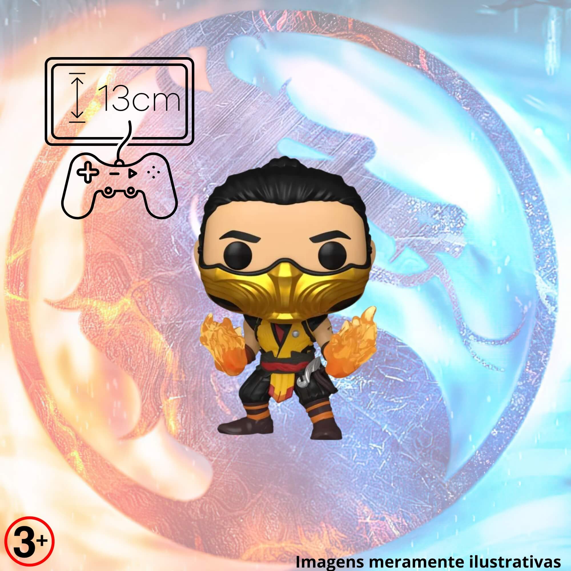 Boneco Colecionável Funko Pop! Mortal Kombat Scorpion 13cm Miniatura Candide - 11836