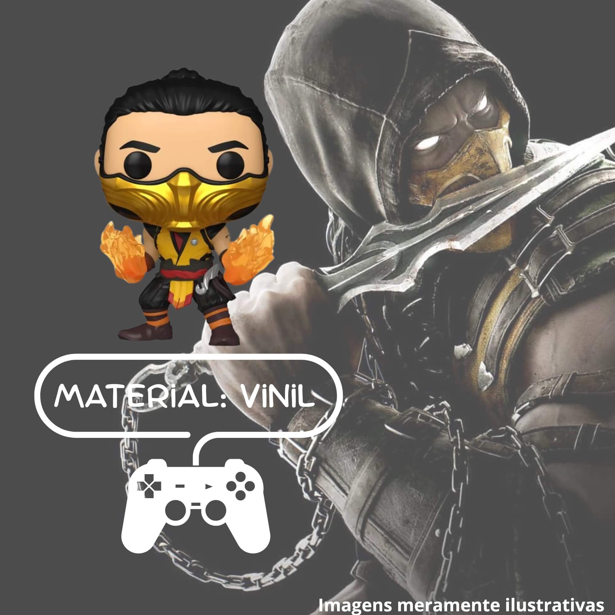Boneco Colecionável Funko Pop! Mortal Kombat Scorpion 13cm Miniatura Candide - 11836