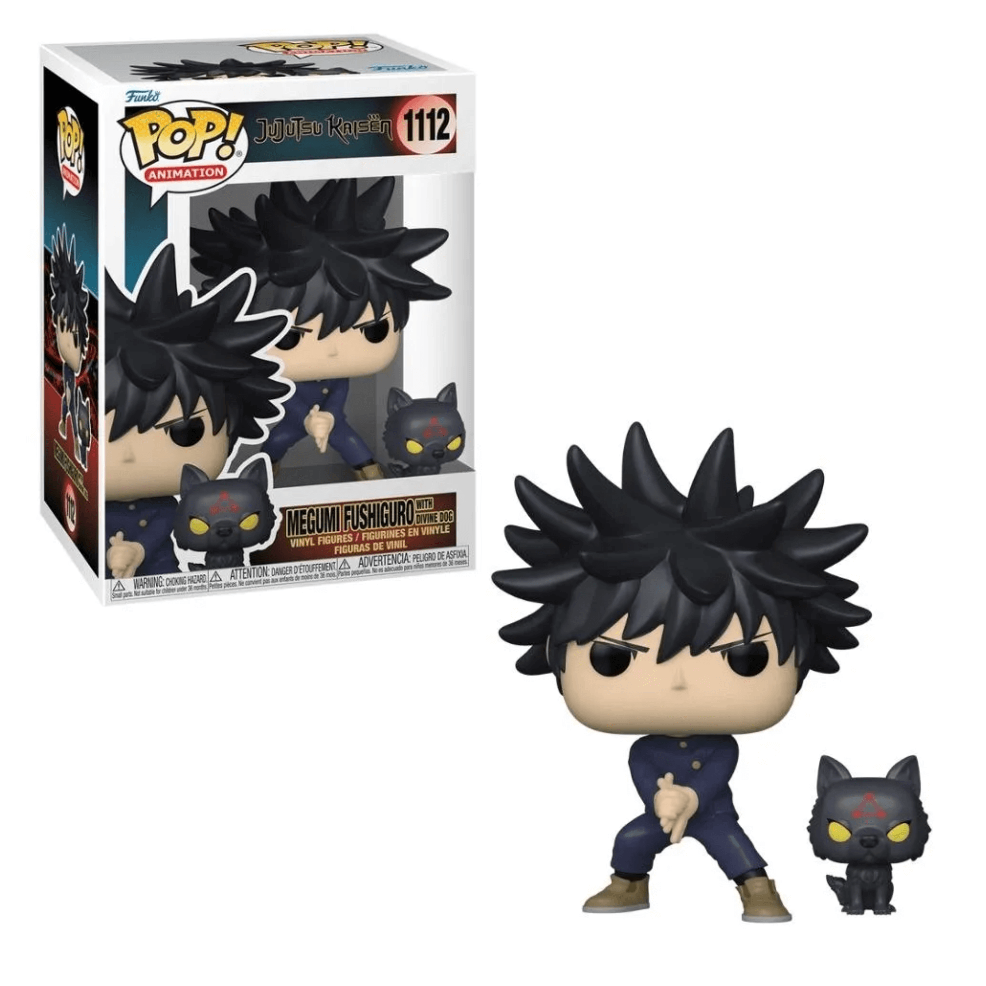 Boneco Funko Pop! Jujutsu Kaisen - Megumi Fushiguro com Cão Divino Candide - 11027